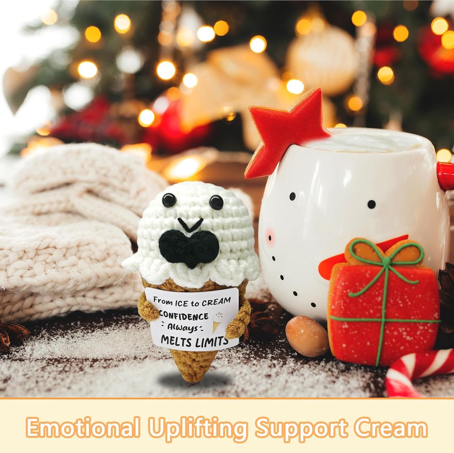 Handmade Crochet Ice Cream-Sweet Gift for Dessert Lovers!Birthday Surprise for Ice Cream Fans & Sweet Tooths,Custom Amigurumi Treat for Men and Women Who Adore Frozen Delights