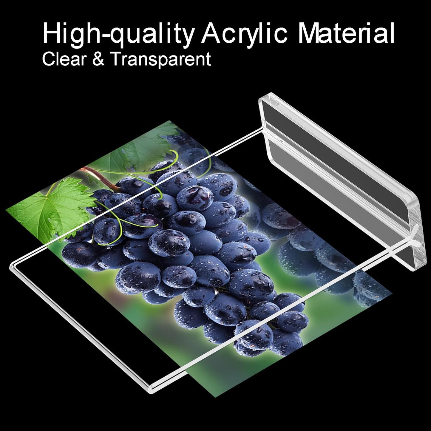 BlueValley Acrylic Sign Holder 8.5x11 Vertical - 12 Pack Double Sided Clear Plastic Table top Paper Display Stand for Menu, Flyer, Document, Poster - Standing Sign Holder for Office, Retail, Catering, Show Fair