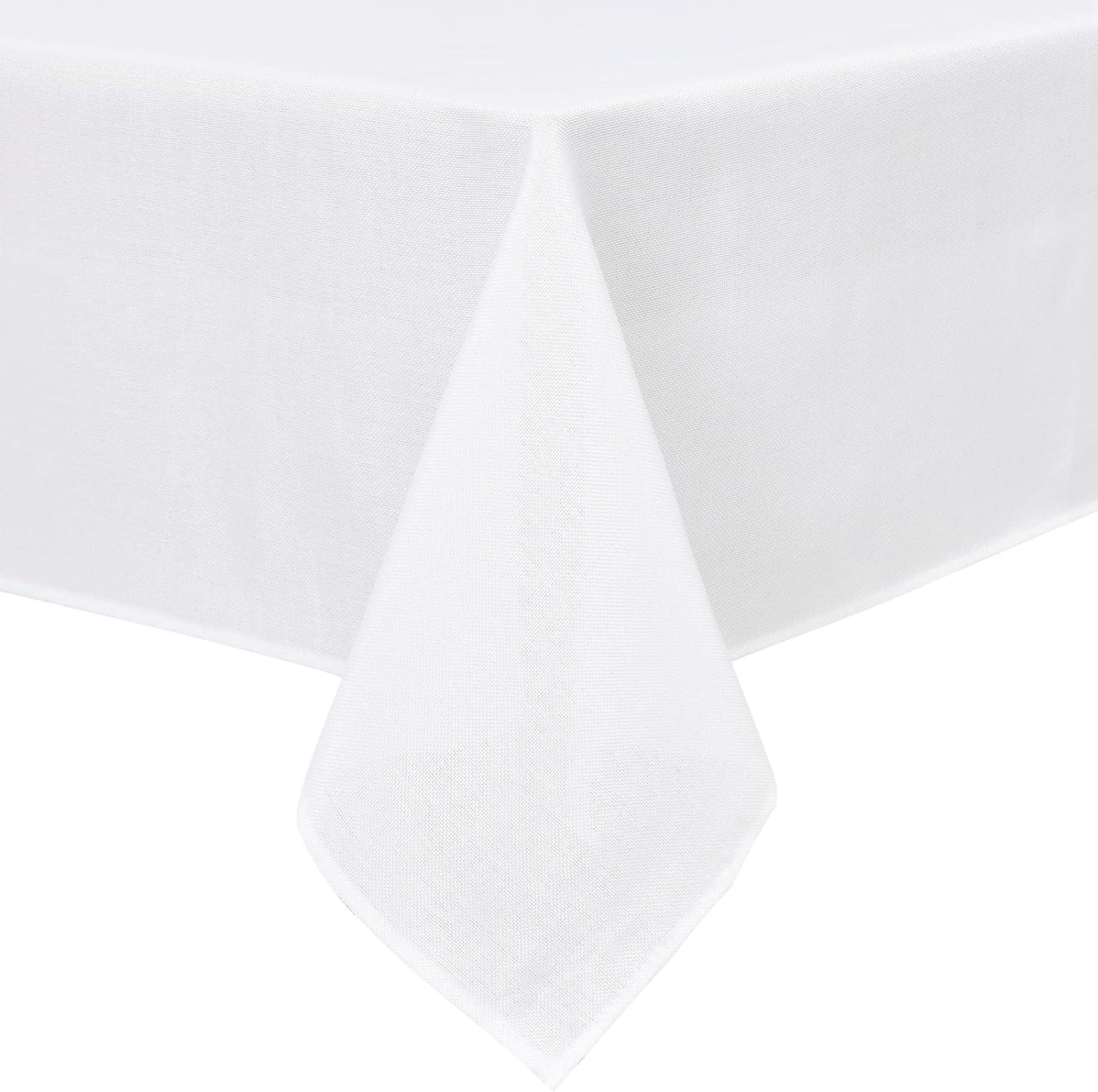 Hiasan Faux Linen Square Tablecloth - Wrinkle and Stain Resistant Washable Table Cloth for Kitchen Dining Room Holiday Table Cover for Party Dinner, White, 70 x 70 Inch