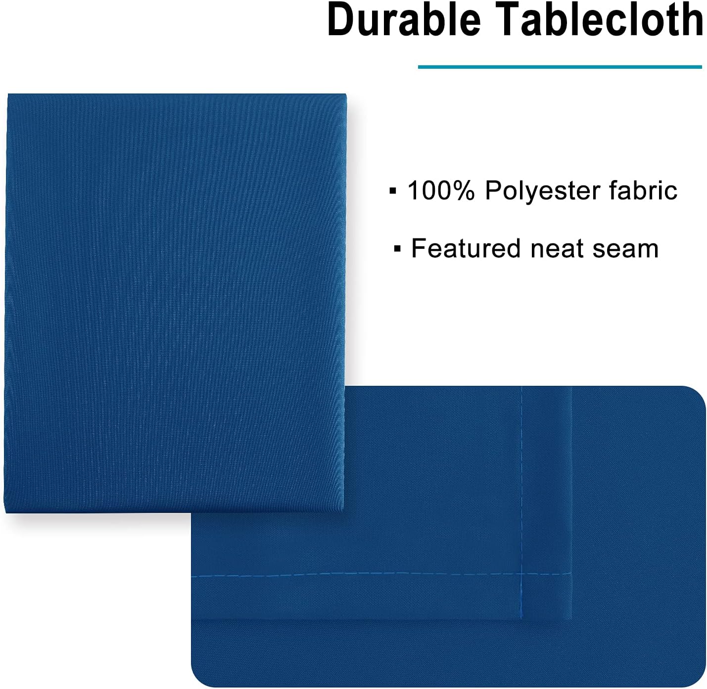 Hiasan Royal Blue Tablecloth for Rectangle Tables - Waterproof and Spillproof Washable Fabric Table Cloth for Dining Room Kitchen Party, 60 x 120 Inch