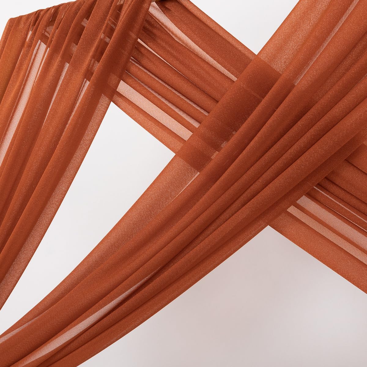 MLMC Terracotta Wedding Arch Draping Fabric 1 Panel 29" x 20 FT Extra Long Gauze Drapes Sheer Backdrop Curtains 6.6 Yards Outdoor Drapery Panels for Wedding Ceremony Party Ceiling Decoration