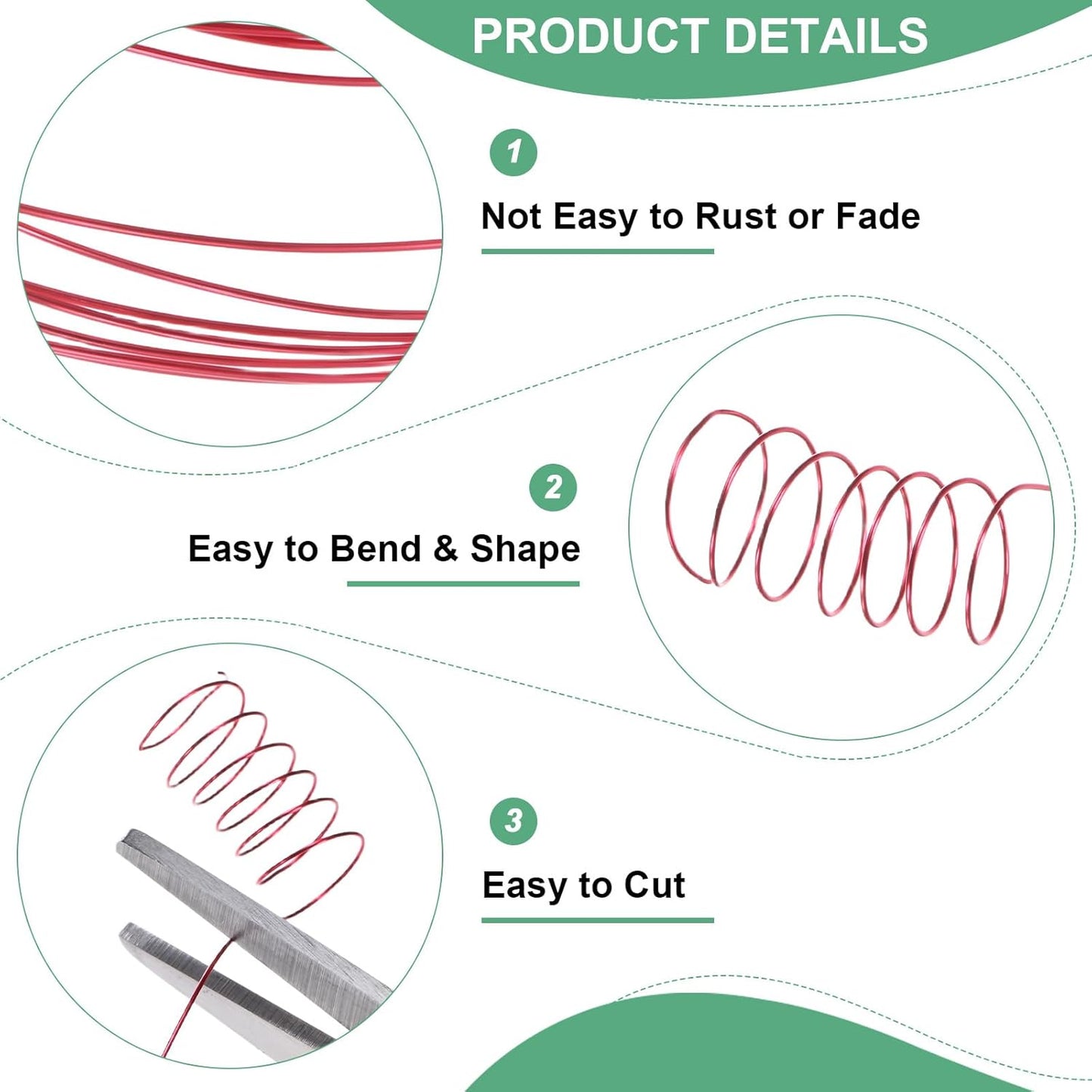 0.3mm Jewelry Wire, 28 Gauge 328FT Craft Wire Copper Beading Wire for Jewelry Making/Planting/Weaving/DIY Crafting, Soft Metal Wires [100M, Red]