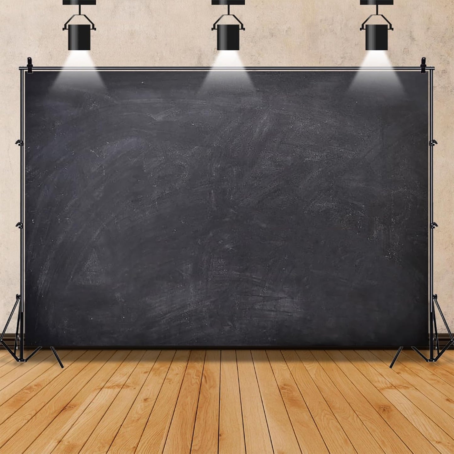 Renaiss 9x6ft Blank Blackboard Backdrop for Photoshoot Man Woman Portrait DIY Chalkboard Photography Background Back to School Banner School Season Photo Booth Props Wedding Teachers` Day Party Decor