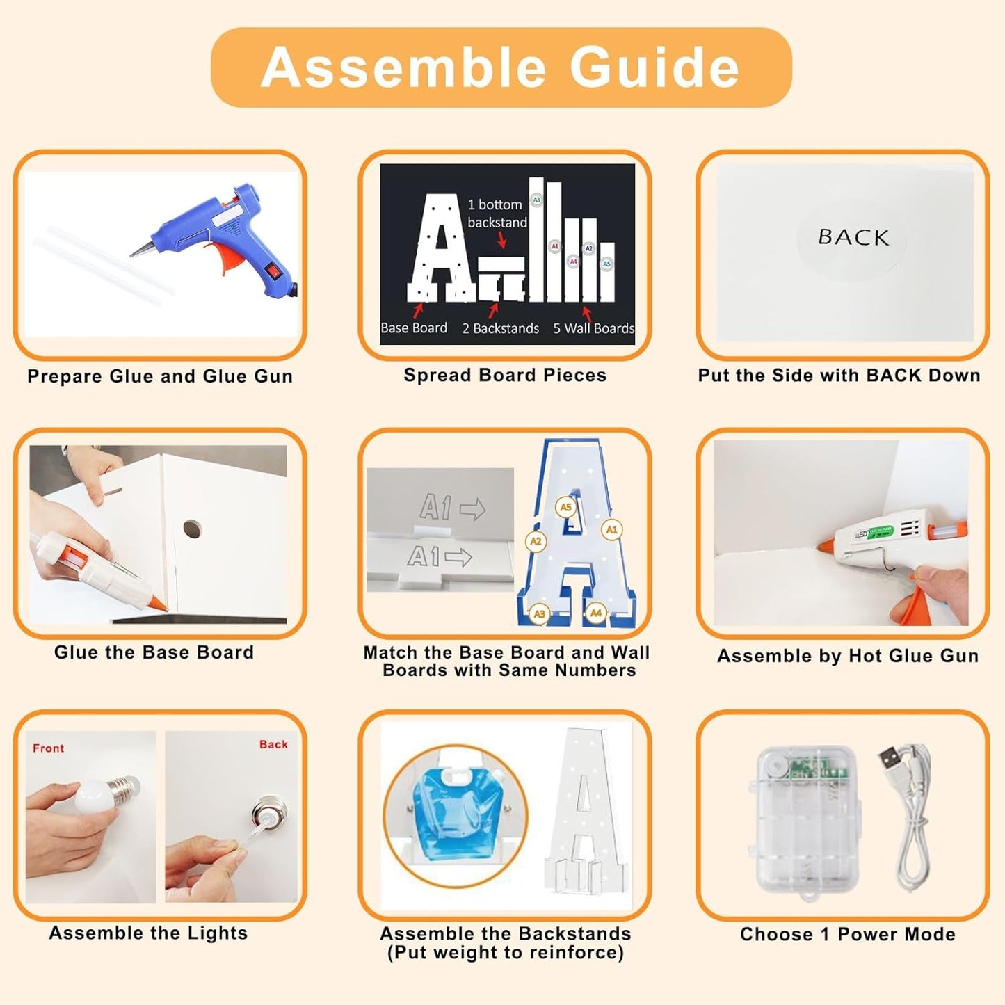 Pooqla 3FT Light Up Marquee Numbers, Cool White and Warm White LED Large Lighted Sign for Party Decoration, Giant Mosaic Numbers for 6th 16th 60th Birthday Decoration, Number 6