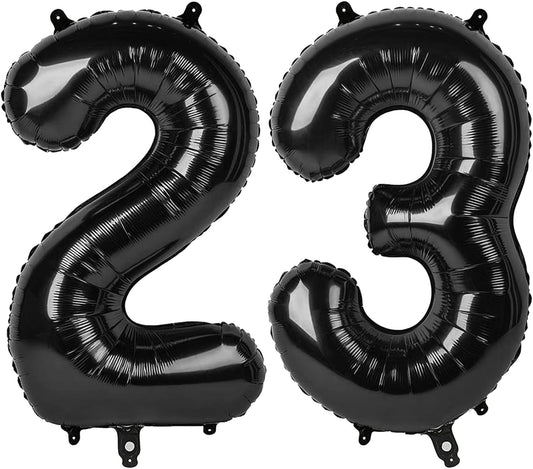 Black Number 23 Balloon - 40 Inch, Birthday Party Decorations, Anniversary & Graduation Supplies