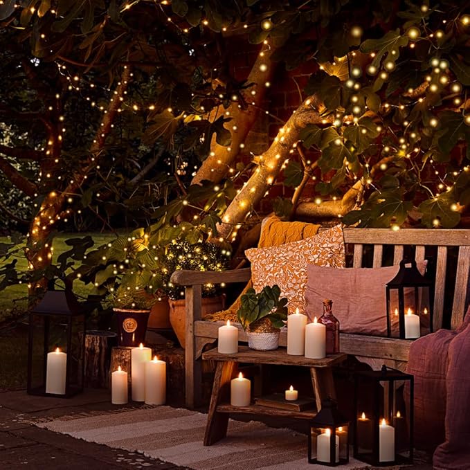 300 LED Warm White Christmas Lights Outdoor Indoor,100ft LED String Light,Green Wire Plug in Christmas Tree Lights Waterproof for Wedding Patio Garden Home Decors Fairy Lights