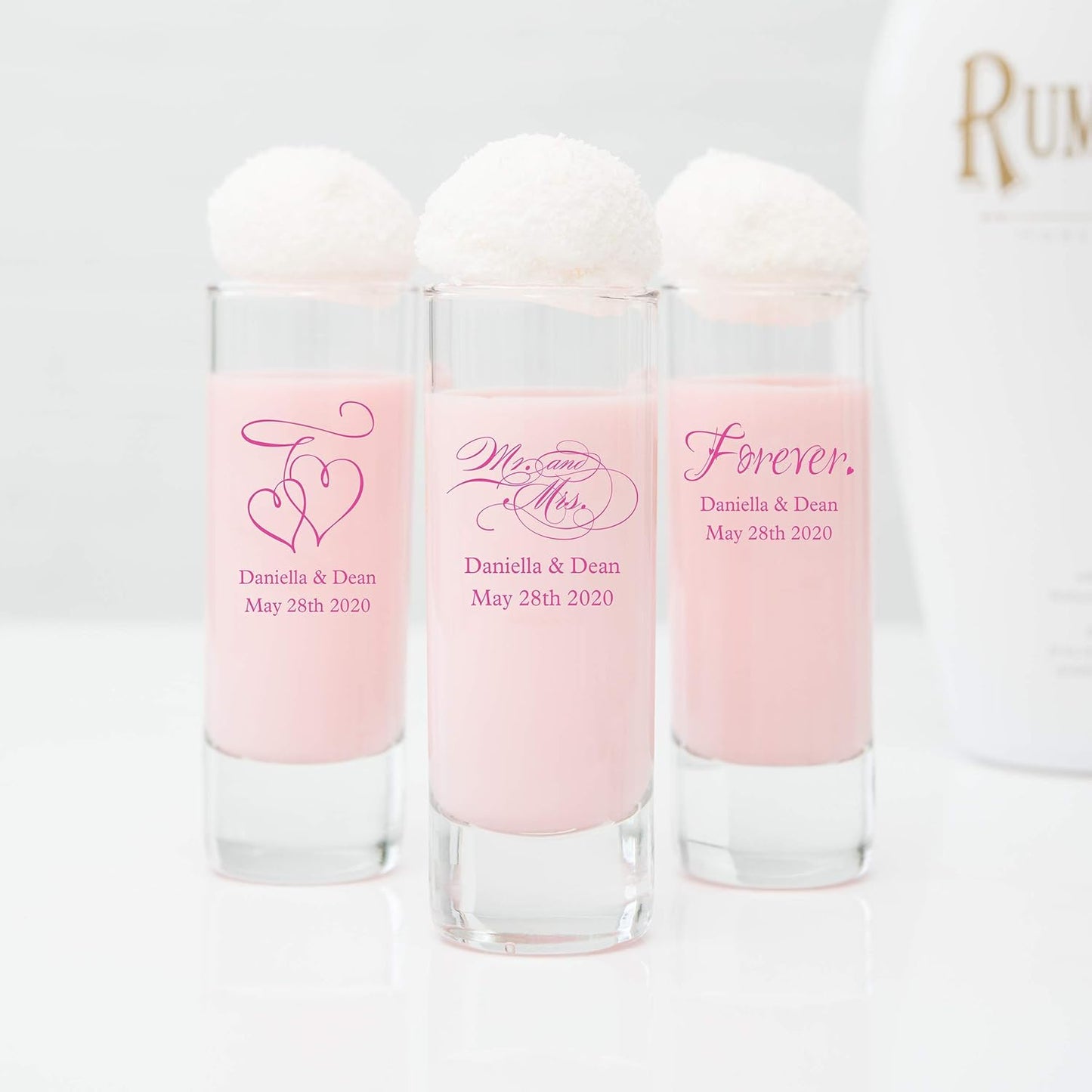 WEDDINGSTAR Personalized 2.5oz Tall Shot Glass Customizable Full Color Print - 108 pack