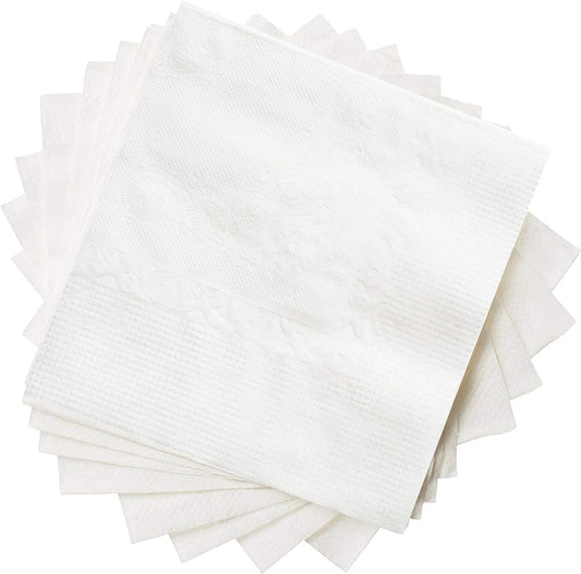 GUSTO [500 Count - 4.5 x 4.5 Folded] White Beverage Napkins - 1-Ply Bulk Cocktail Napkins, Restaurant Bar Paper Napkins and Party Napkins - 9x9 Unfolded (Formerly Comfy Package)