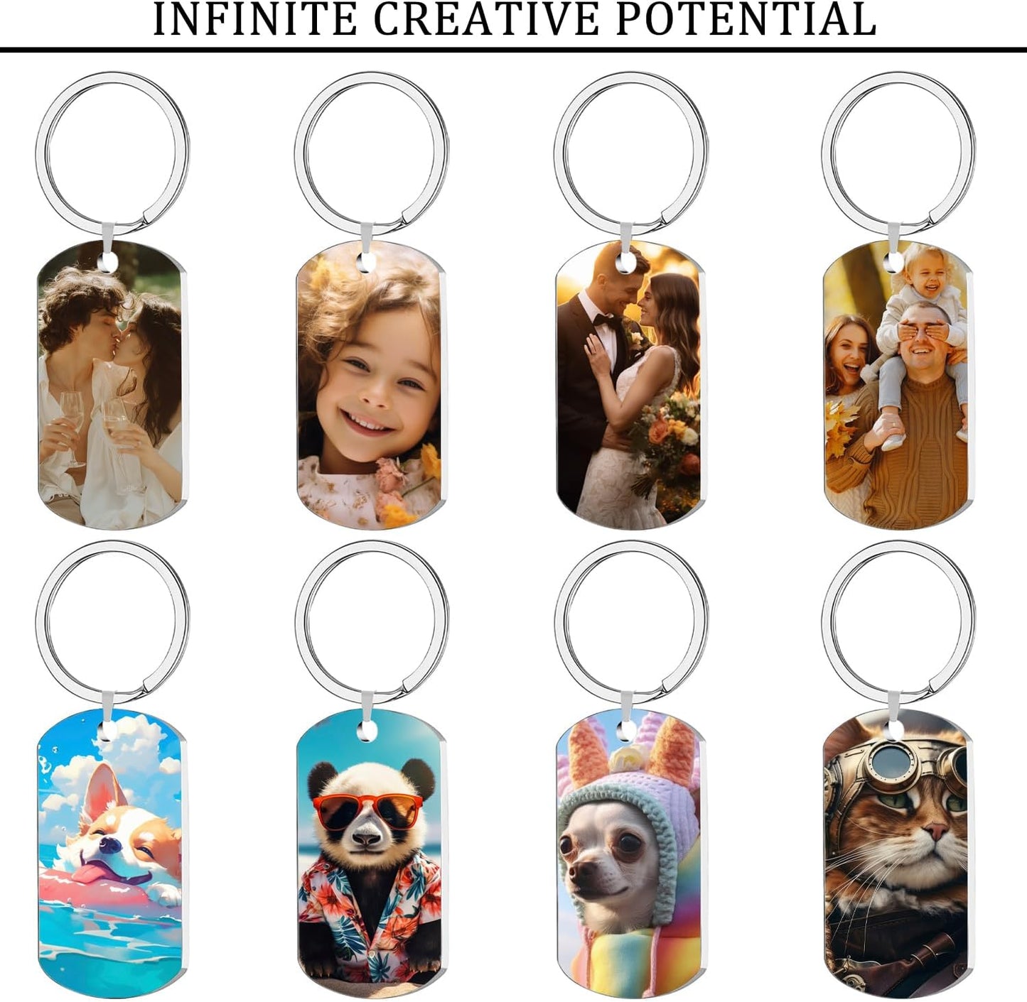 Custom Keychain with Picture, Personalized Keychain with Engraving Photo/Text for Dad, Mom