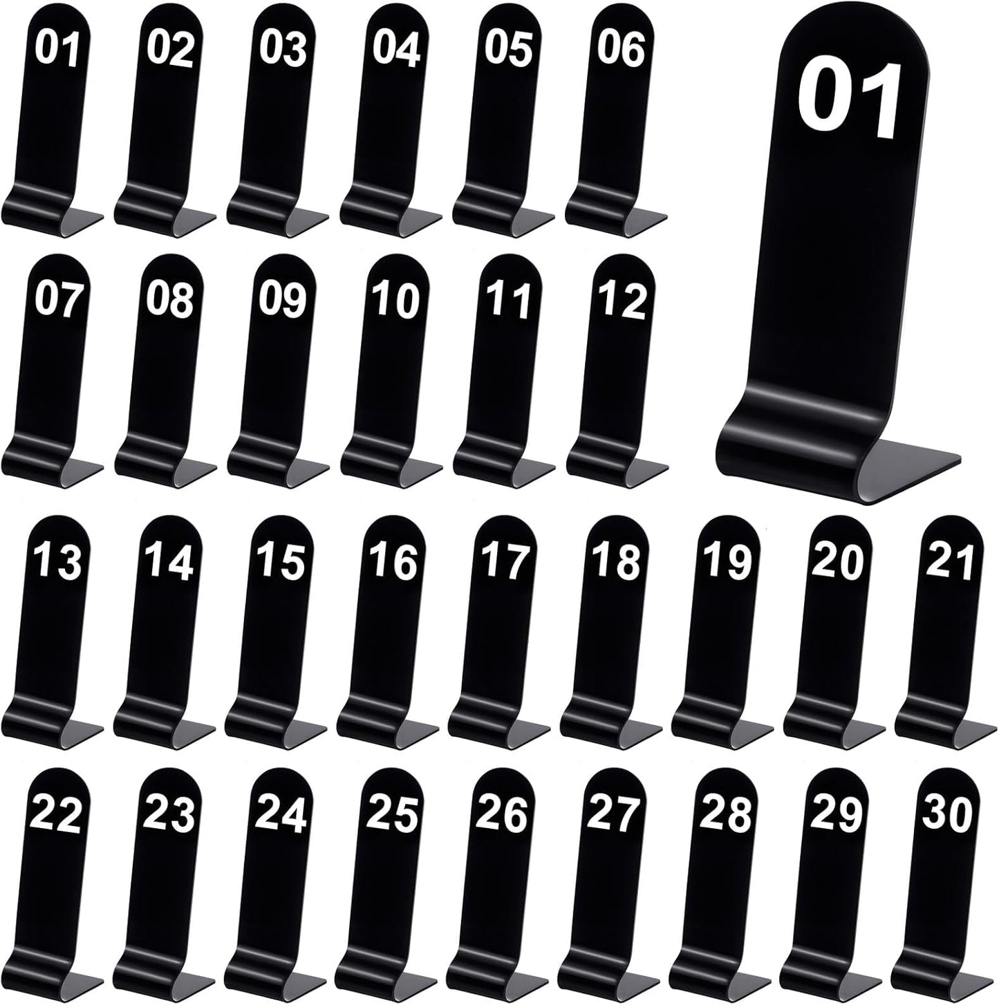 Tuanse 1-30 Table Order Numbers Restaurant Double Sided Acrylic Reception Number Stands Signs for Wedding Restaurant Seating Cafes Party Banquet(Black)