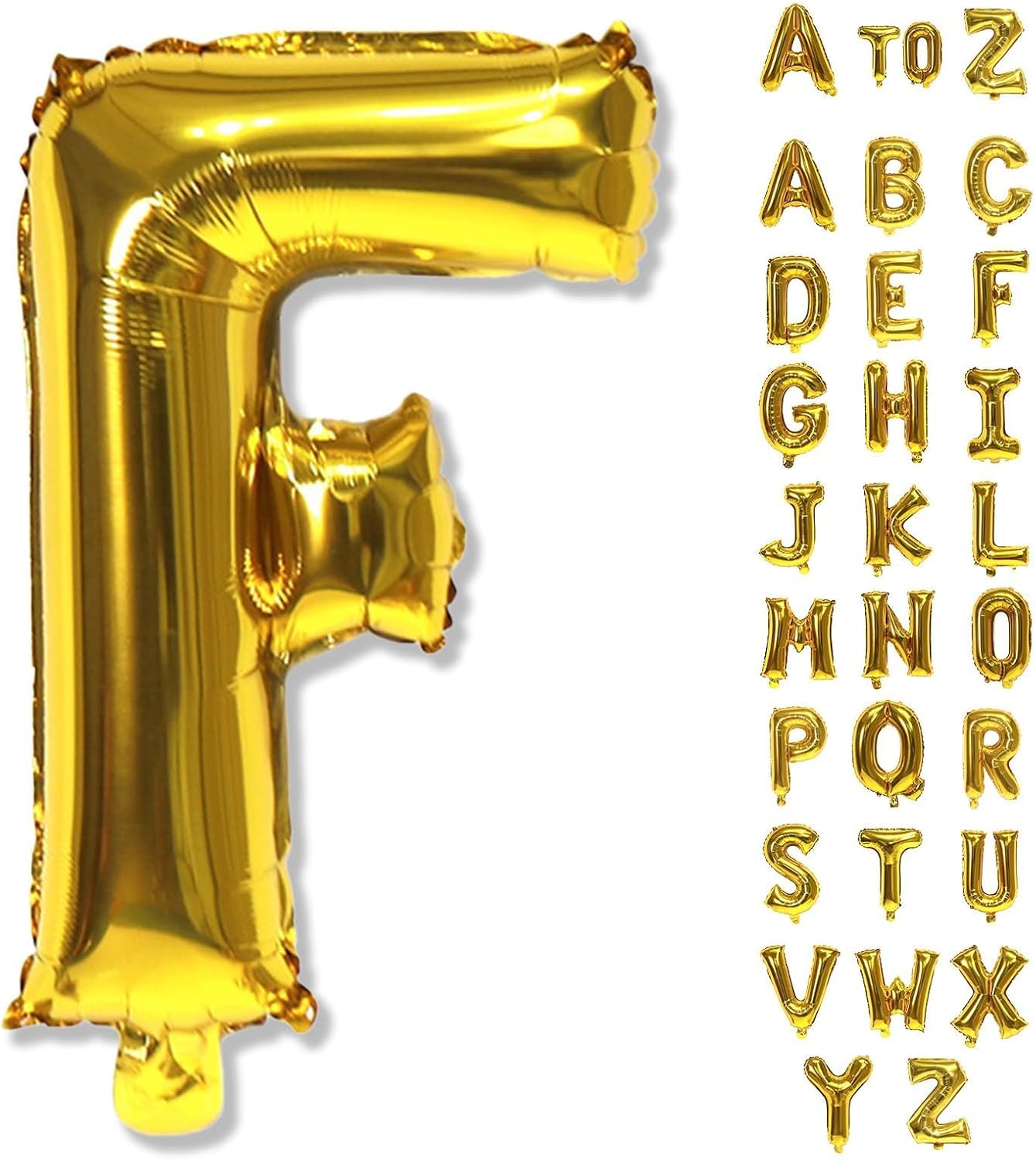 Letter Balloons Gold, 40 Inch Alphabet Name Balloon, Large Self Inflating Custom Balloon F Decor, Helium Foil Letter Name Word Balloons for Men Birthday Party Anniversary Decorations Supplies