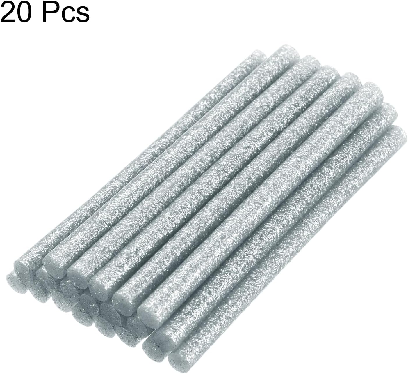 uxcell 20pcs Hot Glue Sticks for Glue Gun 7mm/0.27-inch x 8-inch Mini Hot Melt Adhesive Glue Stick Glitter Silver