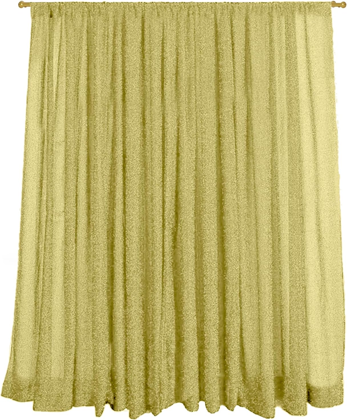 10FT x10FT Champagne Metallic Sheer Spandex Backdrop, 1 Panel Glitter Photography Background, Stretchy Spandex Fabric for Wedding, Party, Baby Shower, Photo Booth Decor