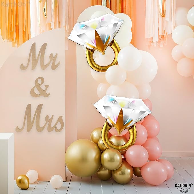 KatchOn Cute Diamond Ring Balloon - 26 Inch, 2 Piece | Bachelorette Party Decorations | Engagement Ring Balloon, Bridal Shower Decorations