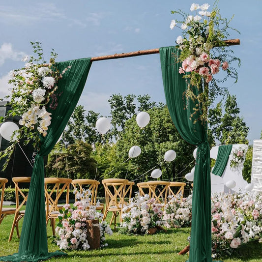 Emerald Green Wedding Arch Draping Fabric 29" x 20 FT Wedding Drapes for Backdrop Sheer Green Curtains Drapes for Romantic Bridal Baby Shower Ceremony Birthday Party Fall Outdoor Events