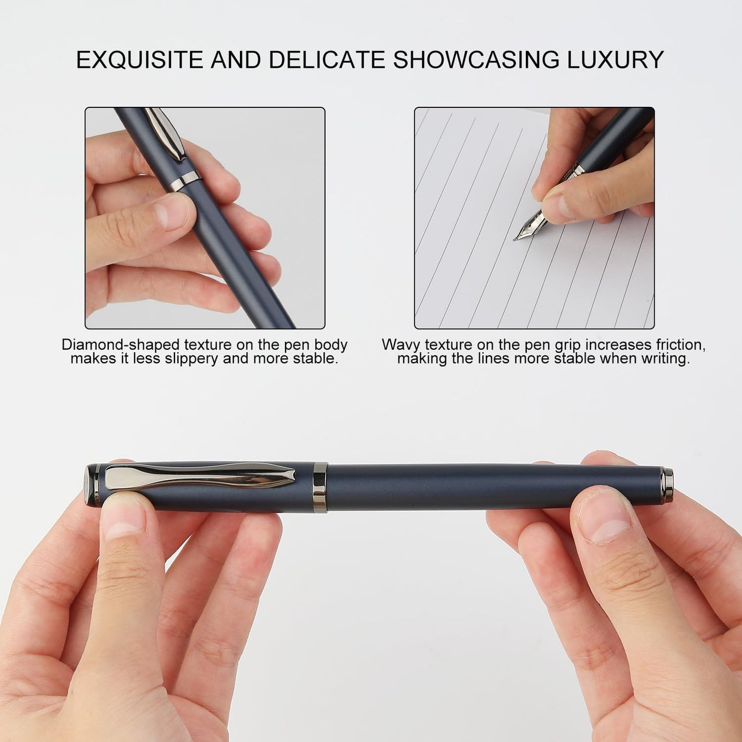 GC QUILL Calligraphy Fountain Pen Set - Includes 5 Nibs, Ink Bottle, Ink Refill Converter and 18 Cartridges, Fancy Pen for Women Men Gift - MU-25