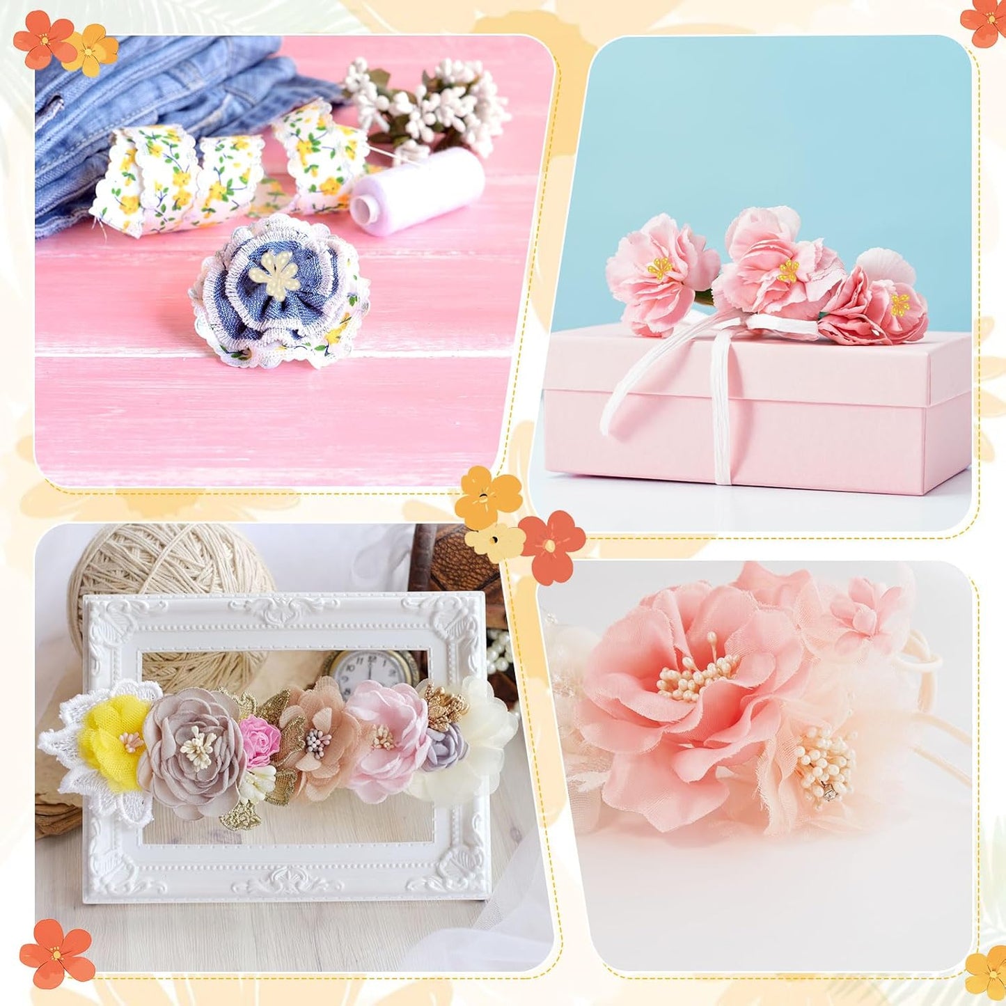 600-Pack Flower Stamens for Crafts, 5mm Double Heads Artificial Pearl Floral Pistil Mini Flower Pollens Stamens for DIY Making/Wedding/Scrapbook Decoration [Black]