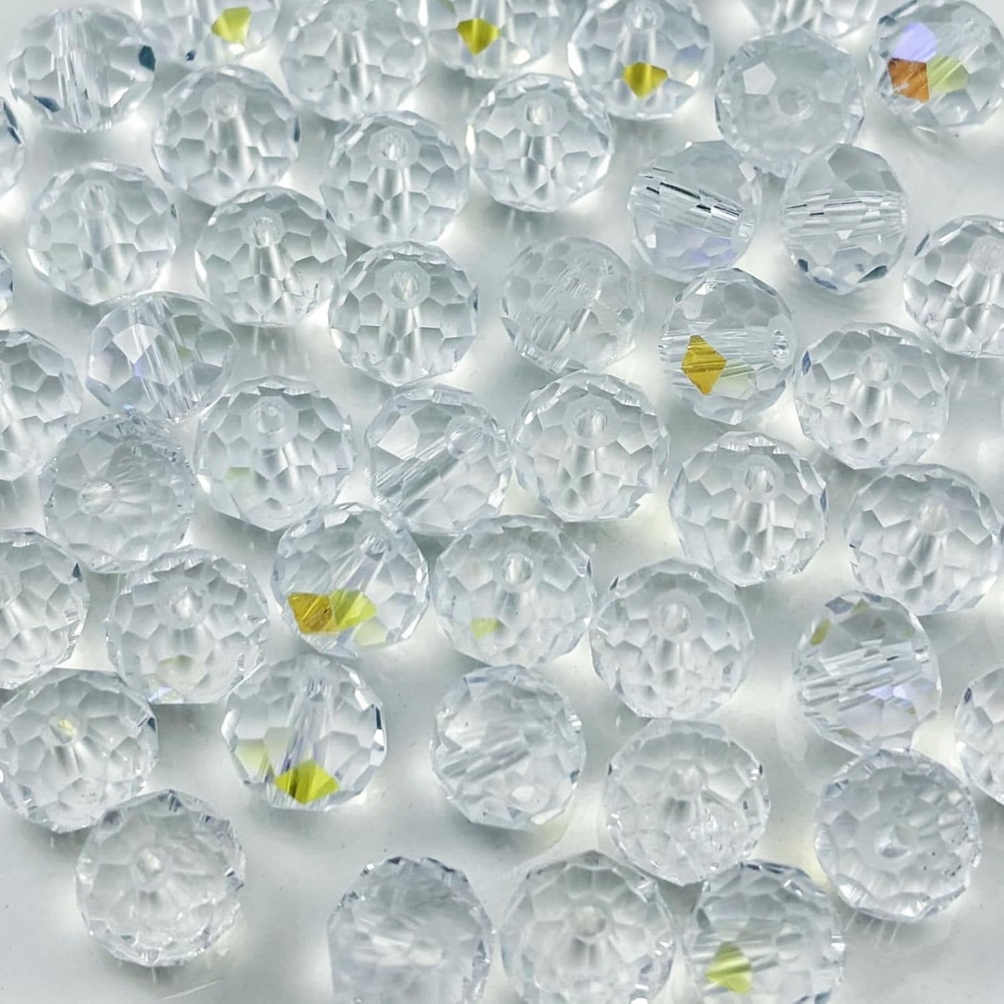 500pcs 3mm Crystal Glass Beads for Crafts Faceted Rondelle Glass Beads for Jewelry Making Crystal Spacer Beads for Necklaces Bracelets Earrings DIY Craft(Crystal AB)