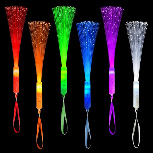 Glow in Dark Fiber Optic Lights for Kids Bulk-24 Pack, Light Up Toys Gifts Goodie Bag Basket Stuffers Fillers for Toddlers,Ultra Bright Sparklers Item for Mardi Gras,Carnivals,Wedding,Birthday,Camping