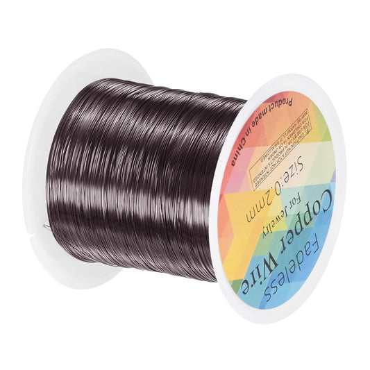 0.2mm Jewelry Wire, 32 Gauge 328FT Craft Wire Copper Beading Wire for Jewelry Making/Planting/Weaving/DIY Crafting, Soft Metal Wires [100M, Metallic Black]