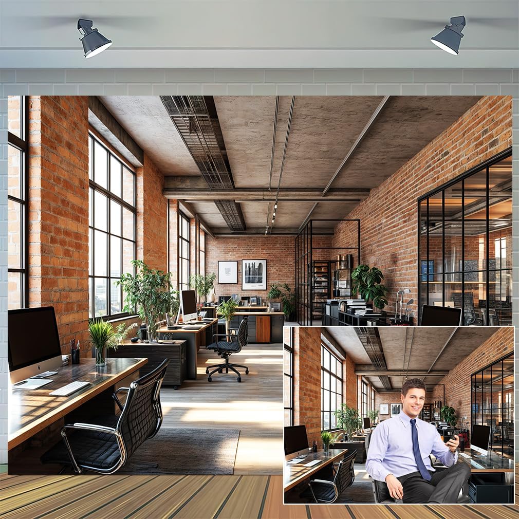 10X10ft Office Video Photo Backdrop Photography Background for Recording Conference, Zoom Home Podcast Backdrops Photo Booth Prop Decorations Wall Decor Tablecloth