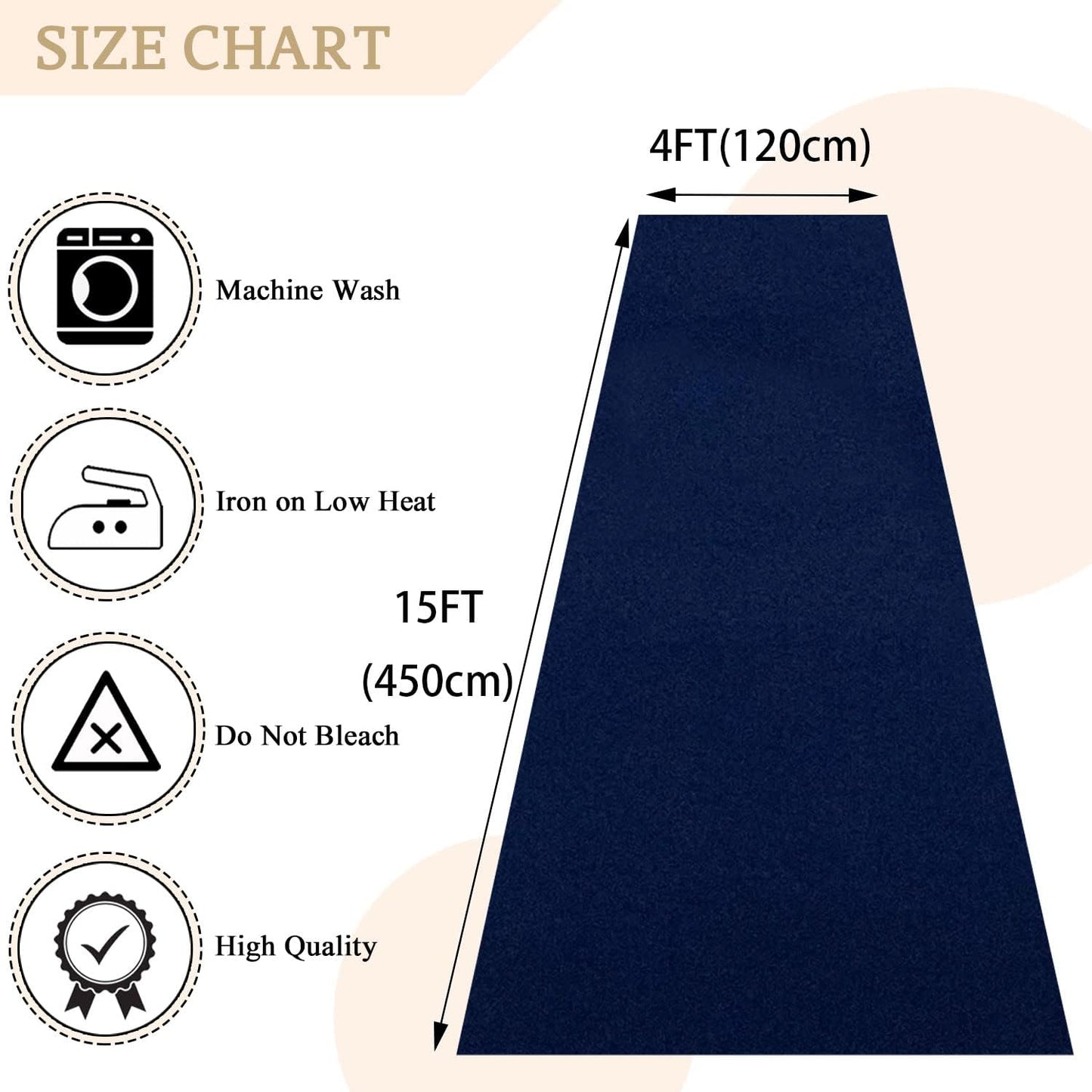 MODFUNS Aisle Runner for Wedding Navy Blue 4x15FT Aisle Runner Wedding Vintage Carpet Runner for Party Navy Carpet Rug for Hallway Celebration Carpet Rug Velvet Wedding Party Aisle Runway