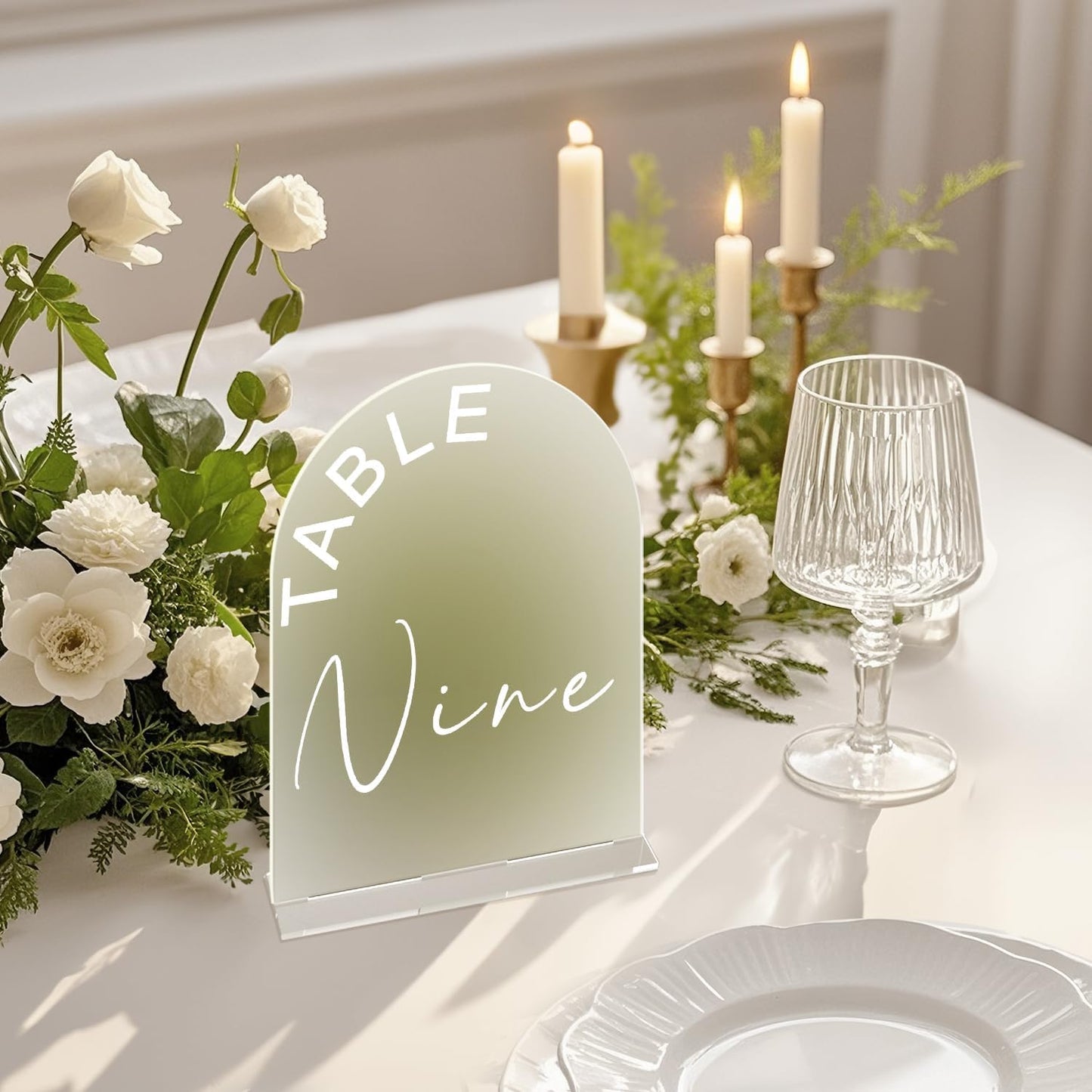 Frosted Arch Wedding Table Numbers 1-30 with Stands, 5x7 Inch Acrylic Arch Sign with Holder for Wedding Reception Table Centerpiece Decoration(New)