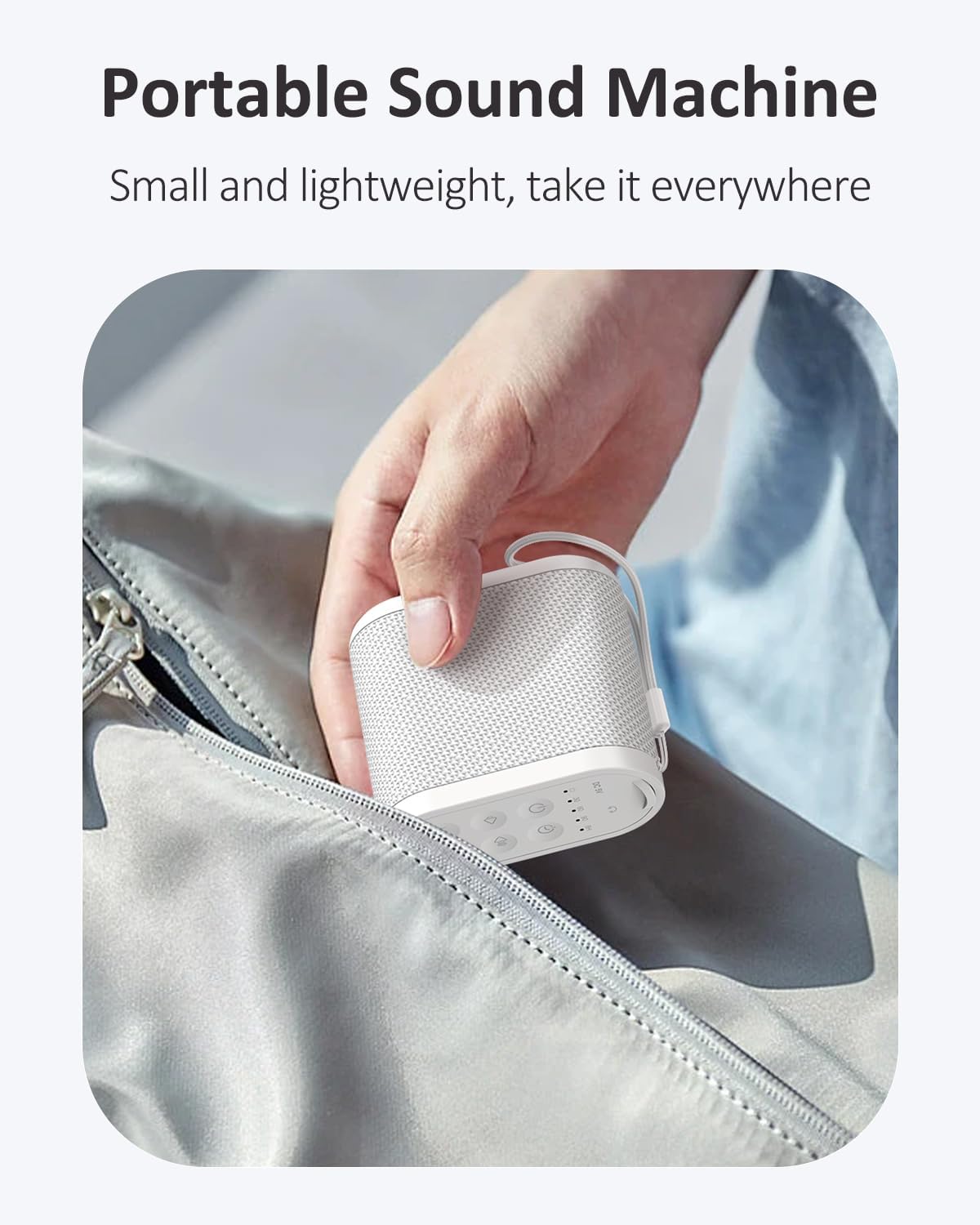 Portable Travel Sound Machine for Adults, Baby Sleeping - White Noise Machine：Rechargeable Battery, Headphone Jack, 21 Sounds, Sleep Timer - Noise Machine for Office Privacy & Noise Canceling, Home