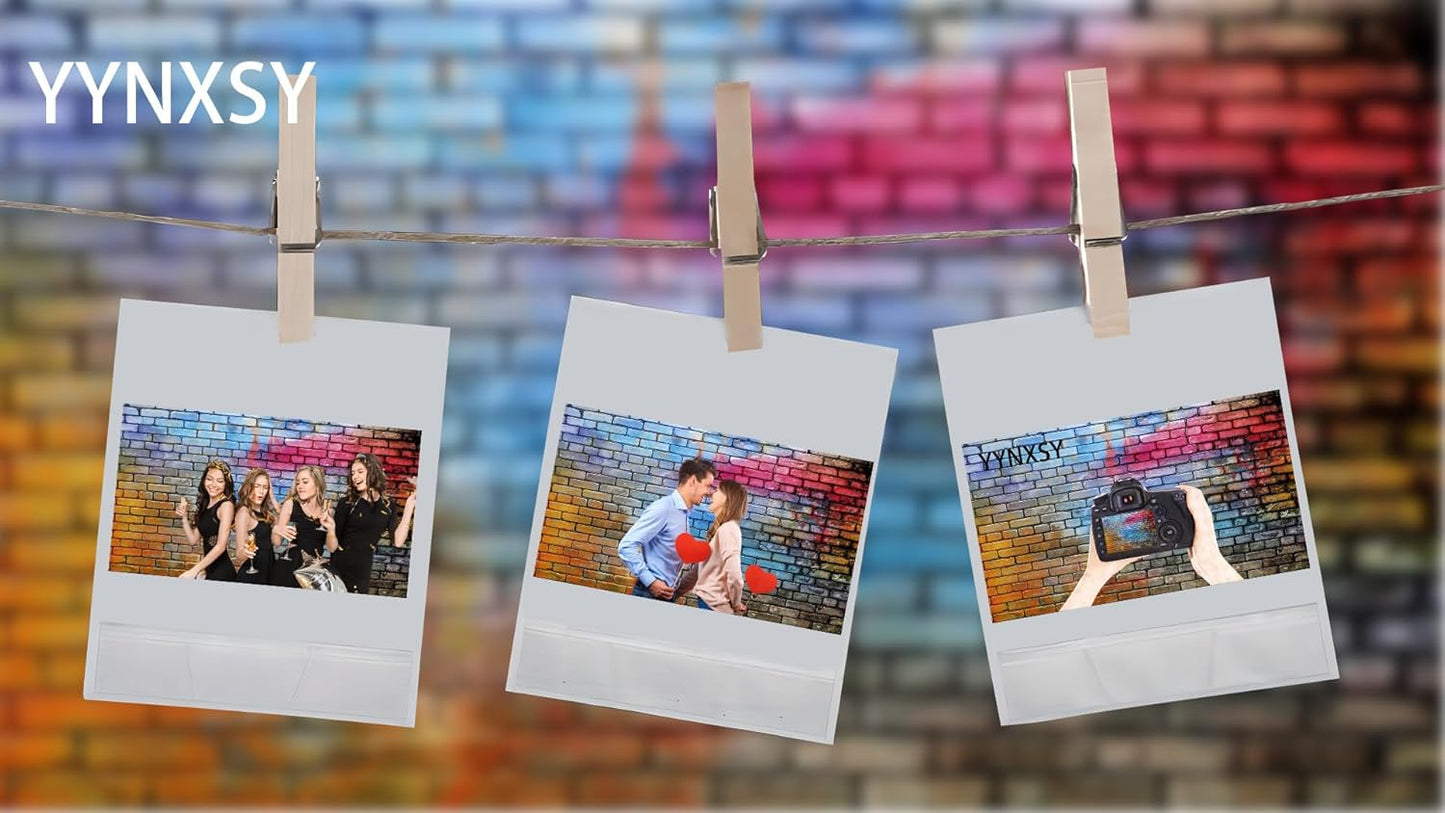 YYNXSY Colorful Brick Wall Photo Backdrop Retro Theme Stone Brick Wall Background Brick Design Microfiber Background Brick Decoration Brick Party Decoration Photo Background 10X8FT YY-24, Black