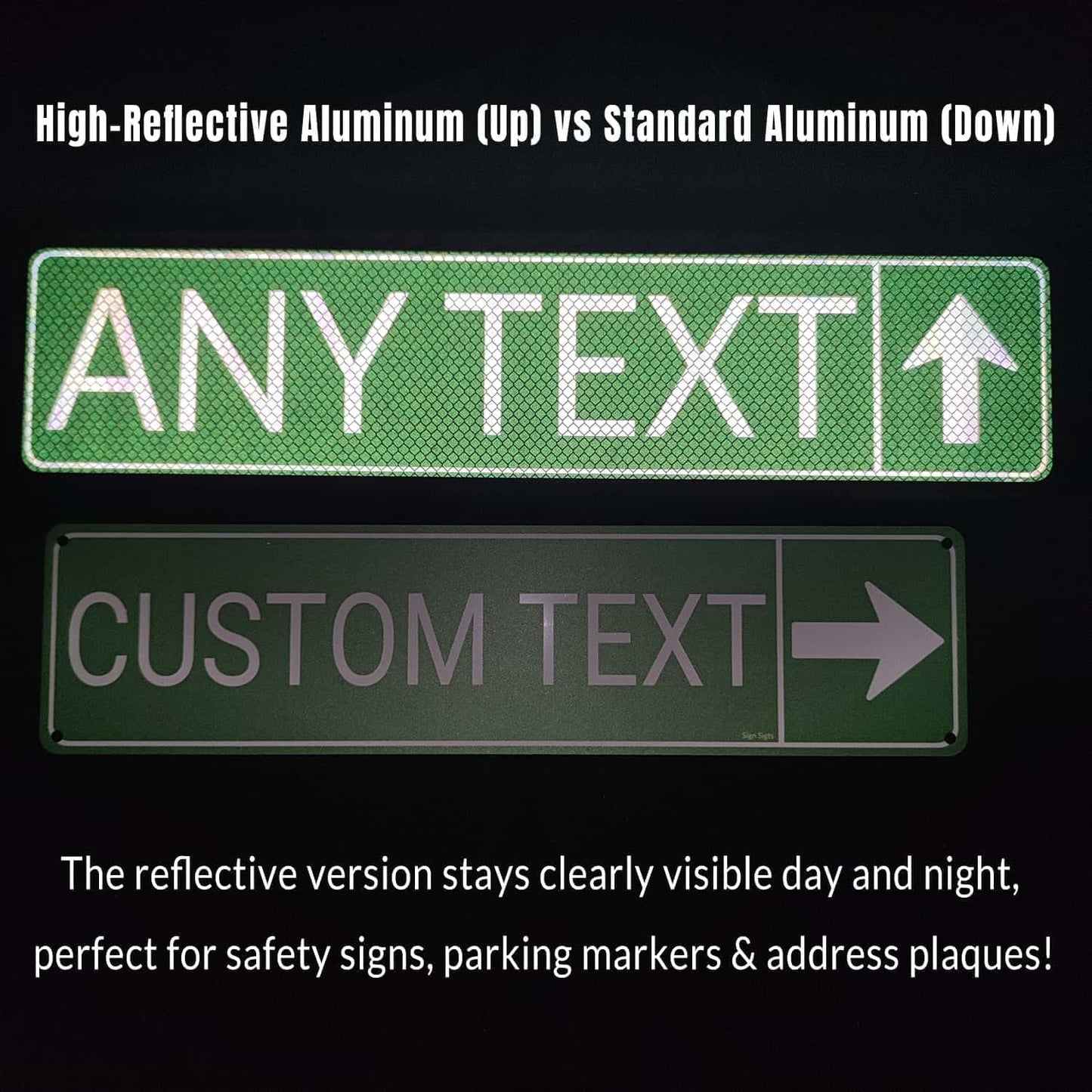Custom Street Signs Metal, Personalized Road Reflective Signs with Your Text, Logo, 6x24 Inches, Single/Double Sided, Fade Resistant .040 Aluminum