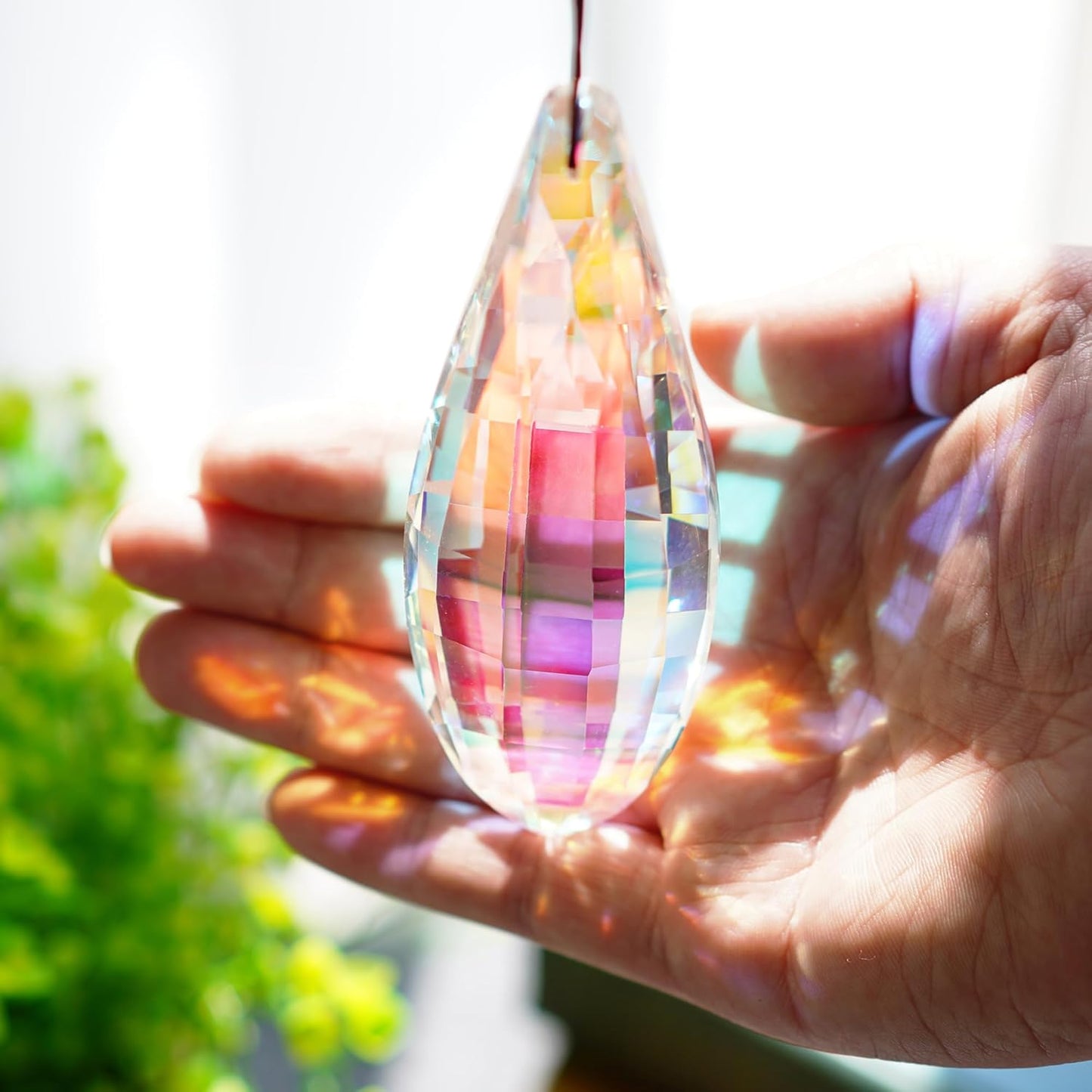 HDCRYSTALGIFTS Pack 2,120mm Colorful Prisms Crystal Suncatchers for Window Hanging Rainbow Maker Crystal Prisms Sun Catchers Indoor Home Garden Decoration