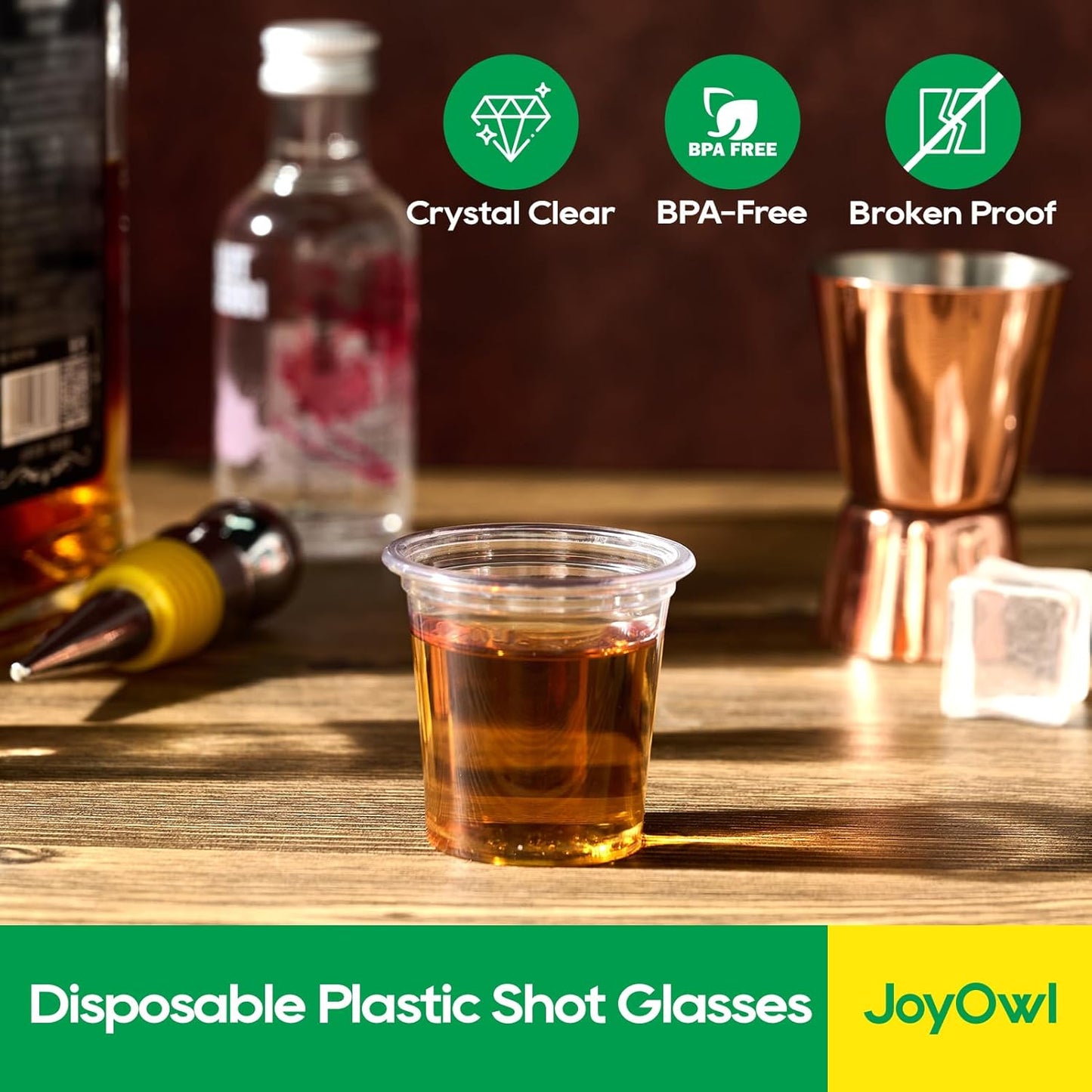 600 pack 1 OZ Plastic Shot Glasses, Mini Disposable Shot Cups for Party, Events, Whiskey and Wine Tasting