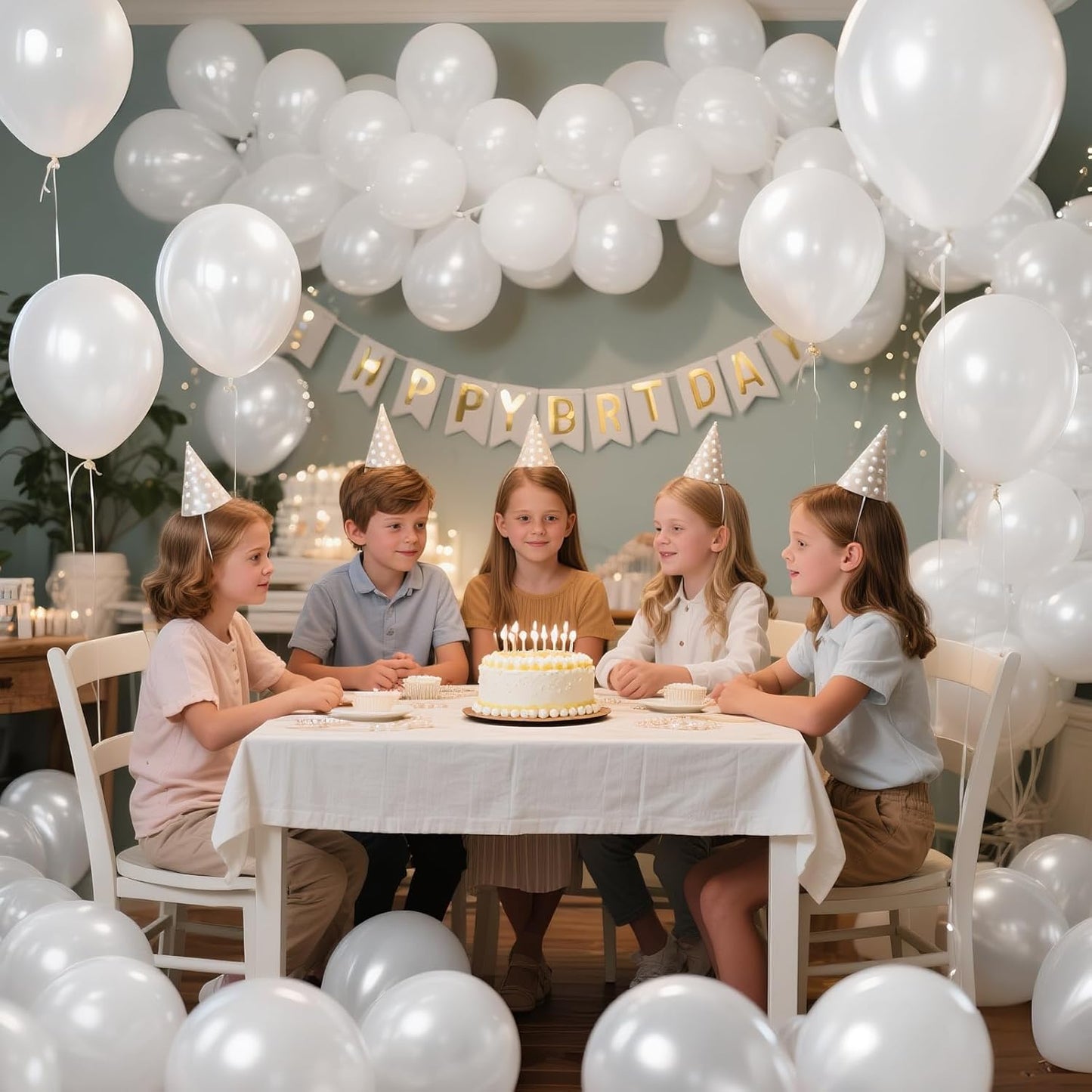 KAWKALSH Pearl White Balloon 12 Inch, 110pcs Latex Party Balloons Helium Bright Color for Birthday Baby Shower Wedding Party Supplies Arch Garland Decoration