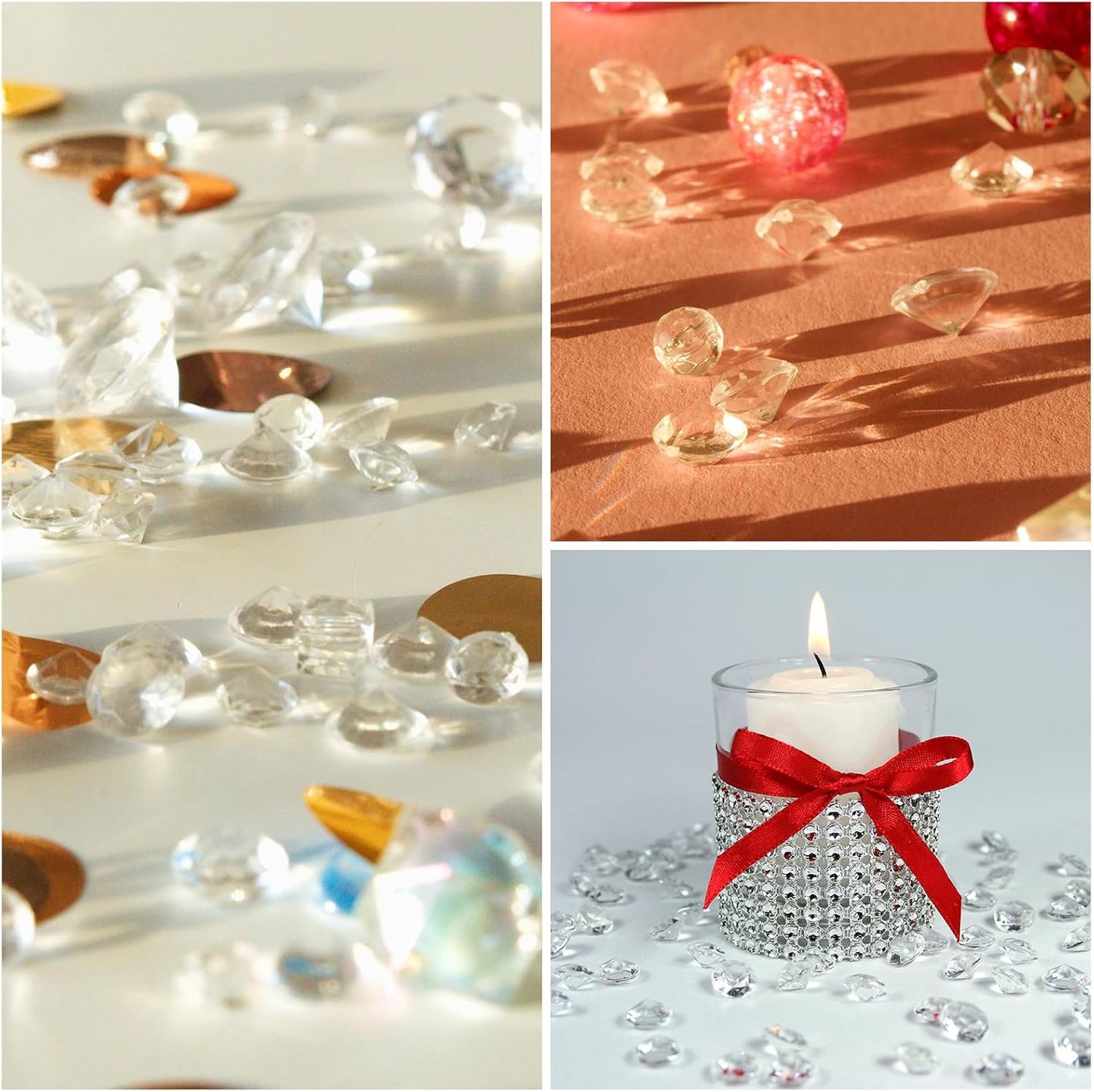 PATIKIL 4000 Pcs Wedding Table Scatter Confetti Crystals 6 mm Acrylic Diamonds Vase Fillers Gems for Table Centerpiece Decorations Party Vase Beads, Black