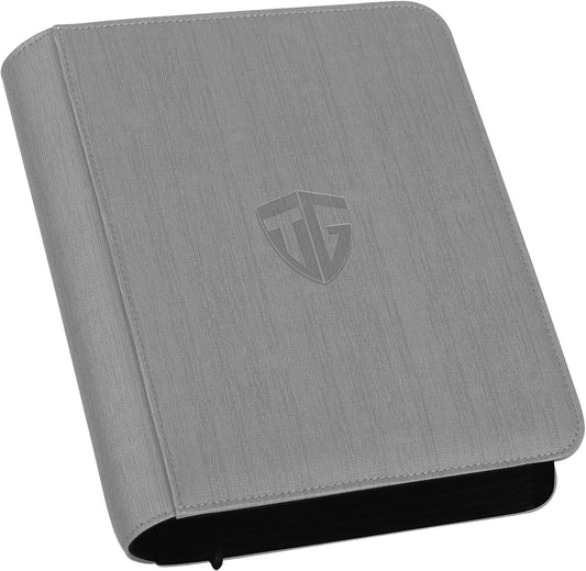 Toploader Binder,Holds 112 Toploaders, 4 Pocket Top Loader Binders for 3" x 4" Rigid Card Holders for Trading Cards or Sports Cards Binder (Gray)