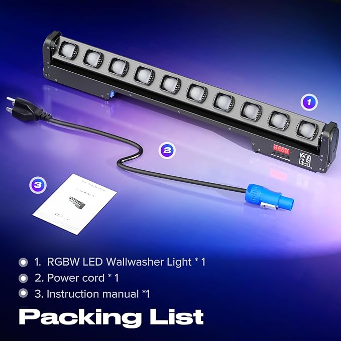 4 in 1 LED Wall Washer Light,250W Moving Head Light Dj Lights Bar Alloy Y axis 120° Beam Protection IP20 Stage Lights Bar with DMX Control Auto Sound Activated for Wedding Party