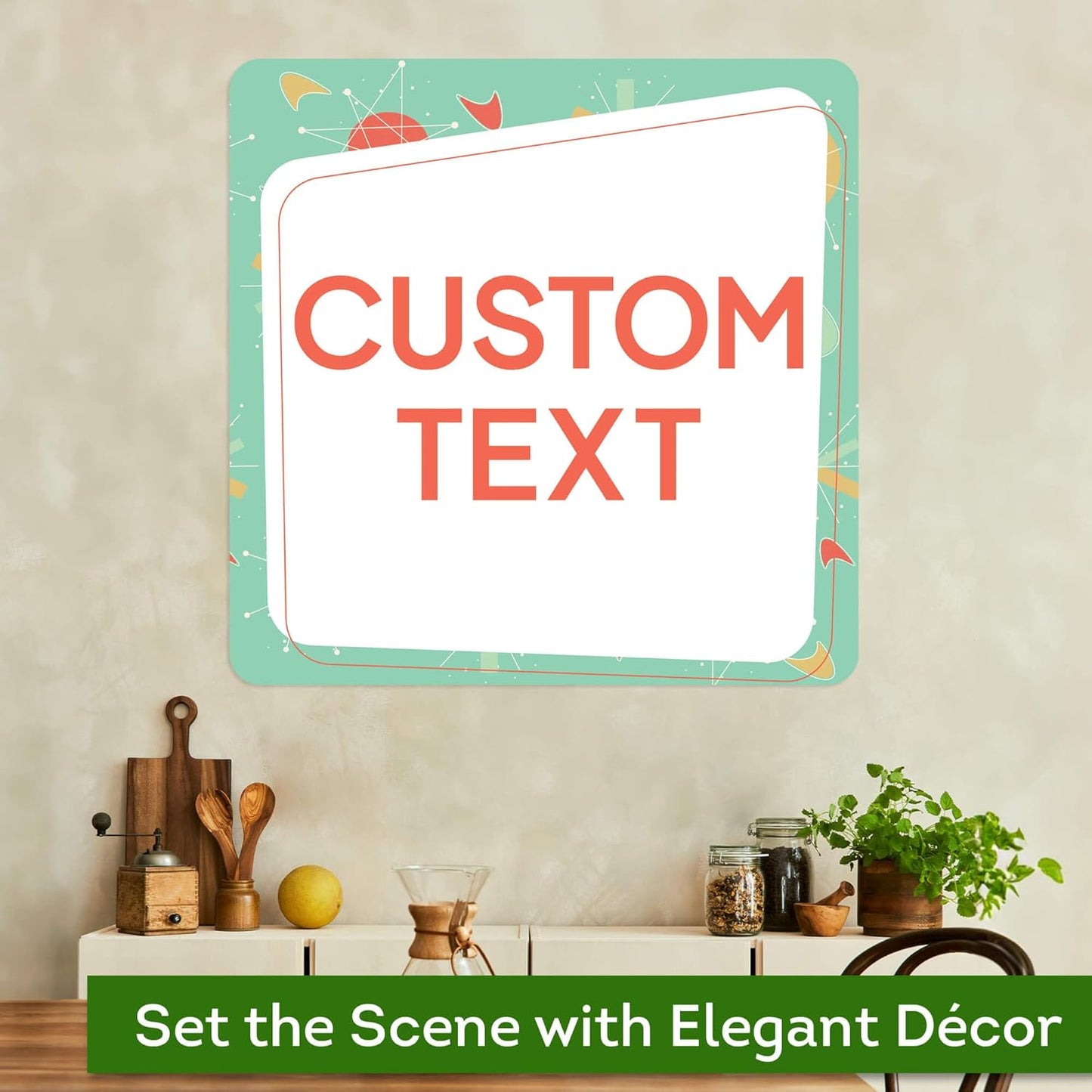 Custom Sign, Custom Street Sign, 11 Font Colors, 13 Font Styles, 4 Hole Options, 22 Sizes, 30x30 Inches, Rust Free DiBound, Fade Resistant, Made in USA by My Sign Center (Mid-Century Modern 2)