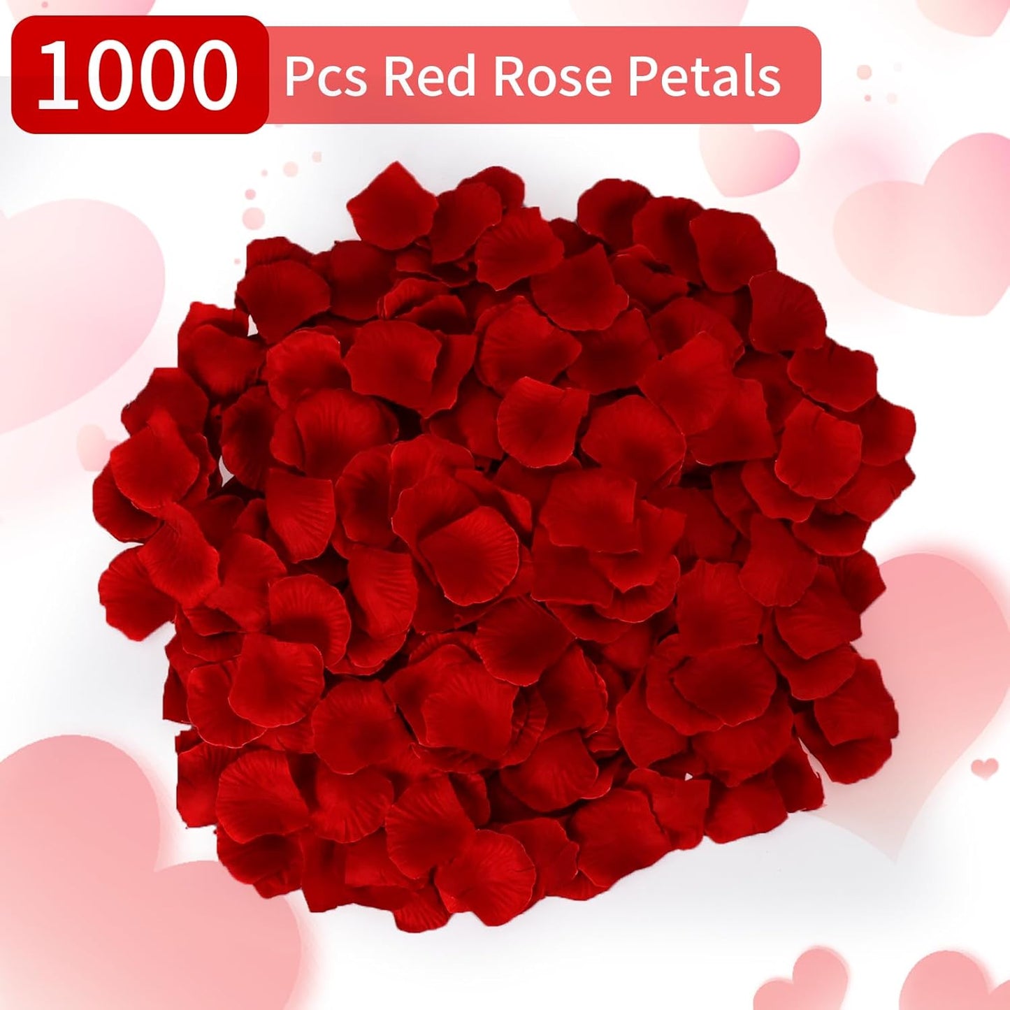 1000 Pcs Artificial Fake Rose Petals,Flower Petals for Romantic Night, Engagement, Party, Wedding, Event Flower Decorations, in Bulk(Dark Red)
