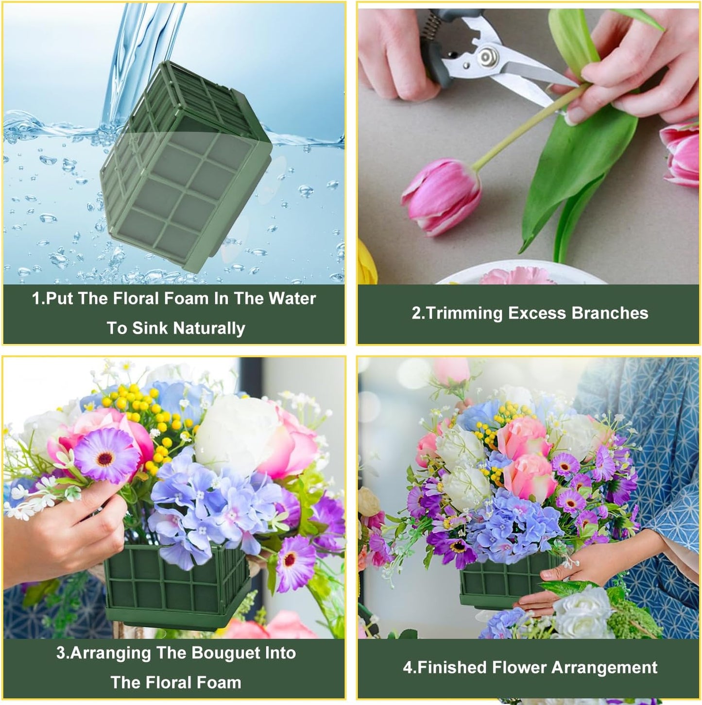 10 Pack Floral Foam Cage, Premium Floral Cage Foam Box for Fresh and Artificial Flowers – Perfect for Wedding, Home and Garden Decorations(4.5 x 4.5 x 3.75 inch) by IHDYPPEW