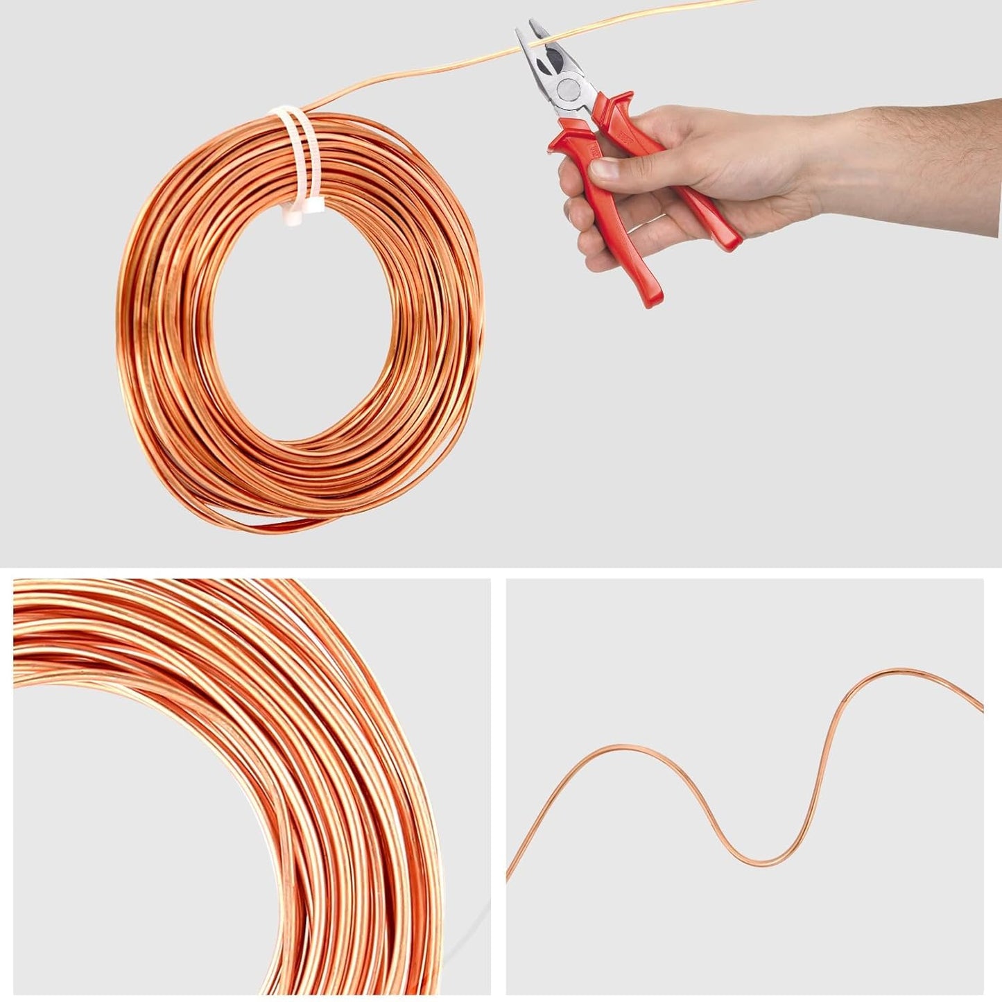 99.9% Soft Copper Wire, 6 Gauge/ 4.1 mm Diameter, 12.5 Feet / 3.8m, 1 Pound Spool Pure Copper Wire, Jewelry Making Wire Craft Wire