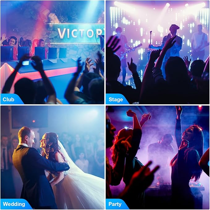 LED Par Light RGBW 4in1 160W 27Leds Stage Lights Remote & DMX Controlled Sound Activated Auto Play 8/4 Channel Uplights for Events Wedding Halloween Birthday Party Dance Stage Lighting (4 Packs)