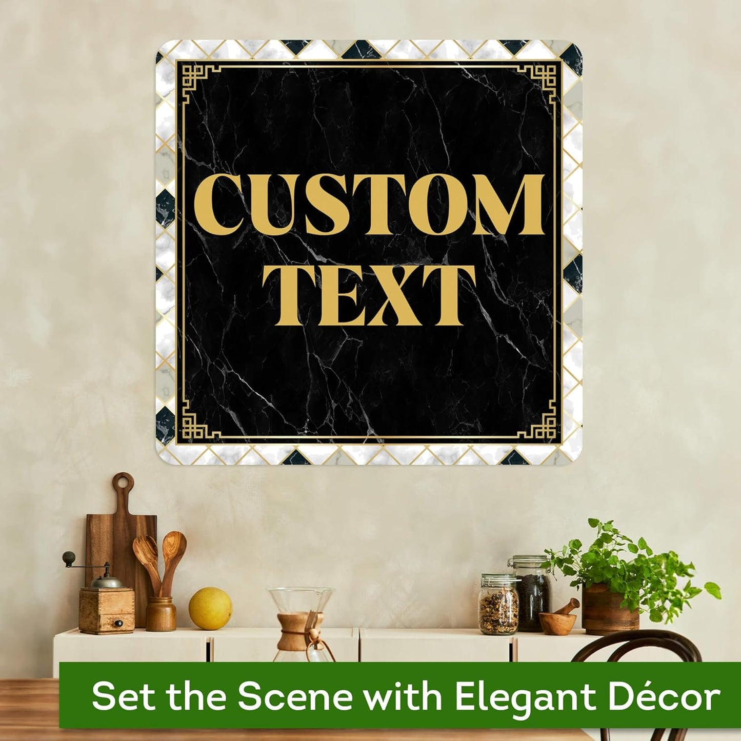 Custom Sign, Custom Street Sign, 11 Font Colors, 13 Font Styles, 4 Hole Options, 22 Sizes, 30x30 Inches, Rust Free DiBound, Fade Resistant, Made in USA by My Sign Center (Marble Tile)