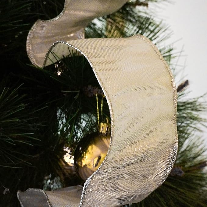 CT CRAFT LLC Blue Snowflake Christmas Tree Topper Bow 11" with 4 Ribbon Streamers x 3 Yards Long Each for Holidy Elegant Fancy Home Décor Indoor