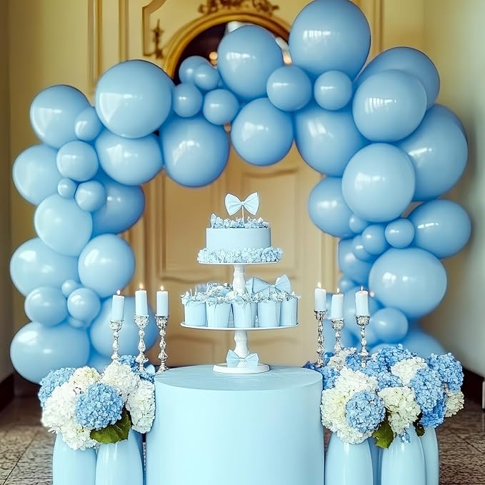 Llight Blue Latex Balloons, 100pcs 12inches Round Helium Light Blue Balloons for Birthday Baby Shower Wedding Birthday Party Decorations