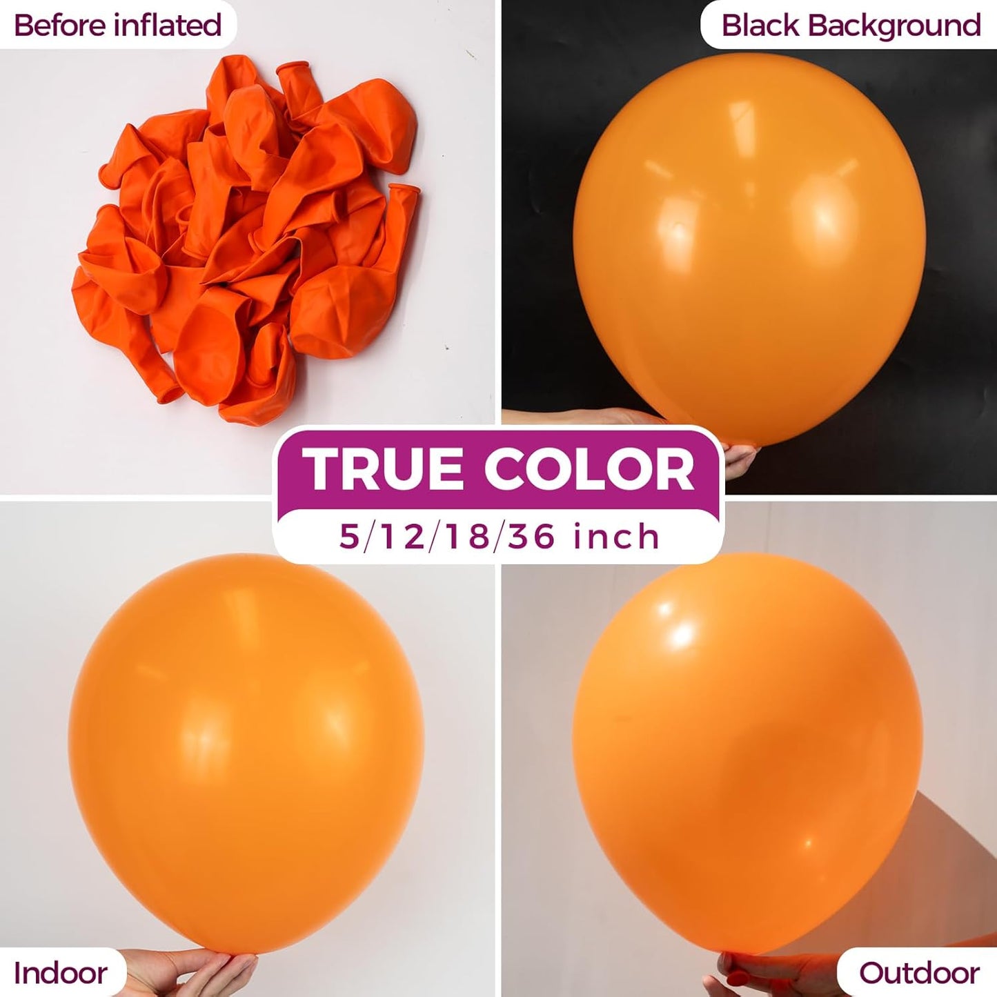 Bezente Orange Balloons Latex Party Balloons - 100 Pack 12 inch Orange Round Helium Balloons for Birthday Bridal Shower Halloween Party Decoration
