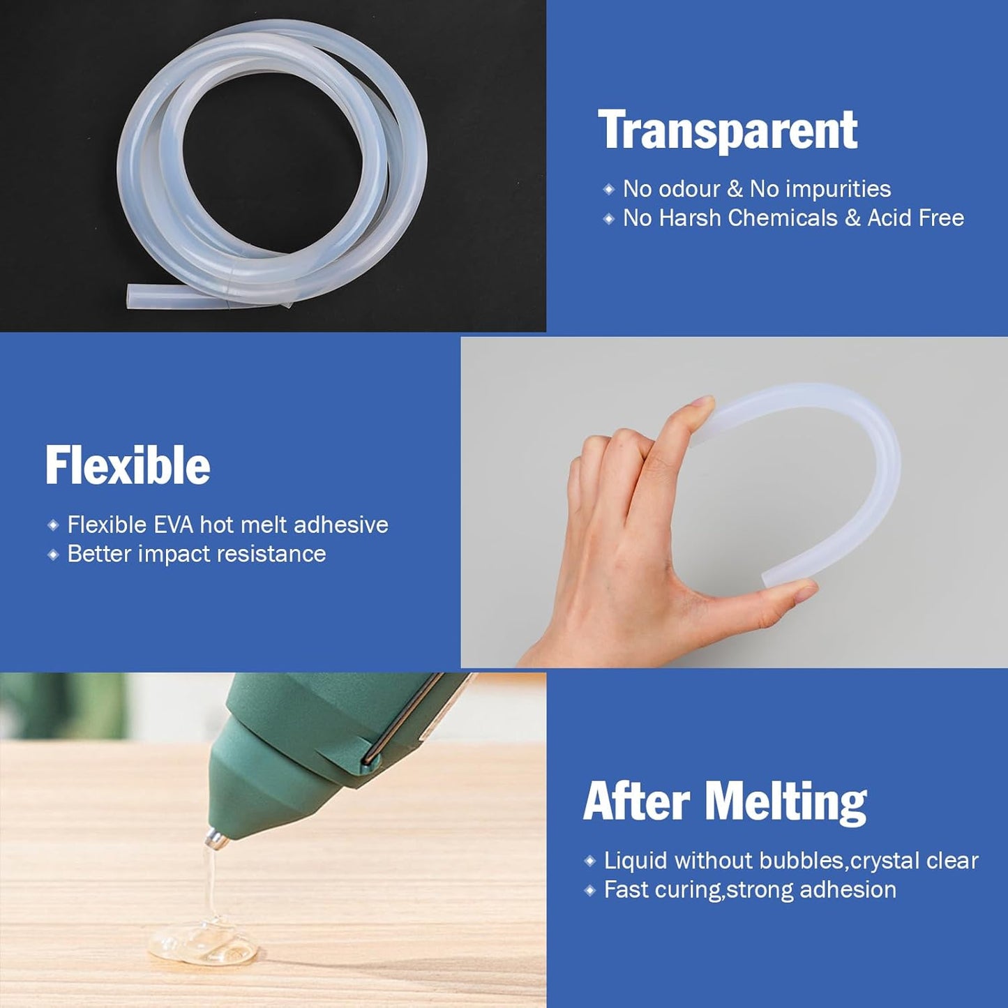 15 Rolls Hot Glue Sticks, Each Full Size 3 FT Long x 0.43" Diameter Glue Sticks for Glue Gun, Widely Used in Wood, Metal, Glass, Plastic, Floral, Fabric, and More