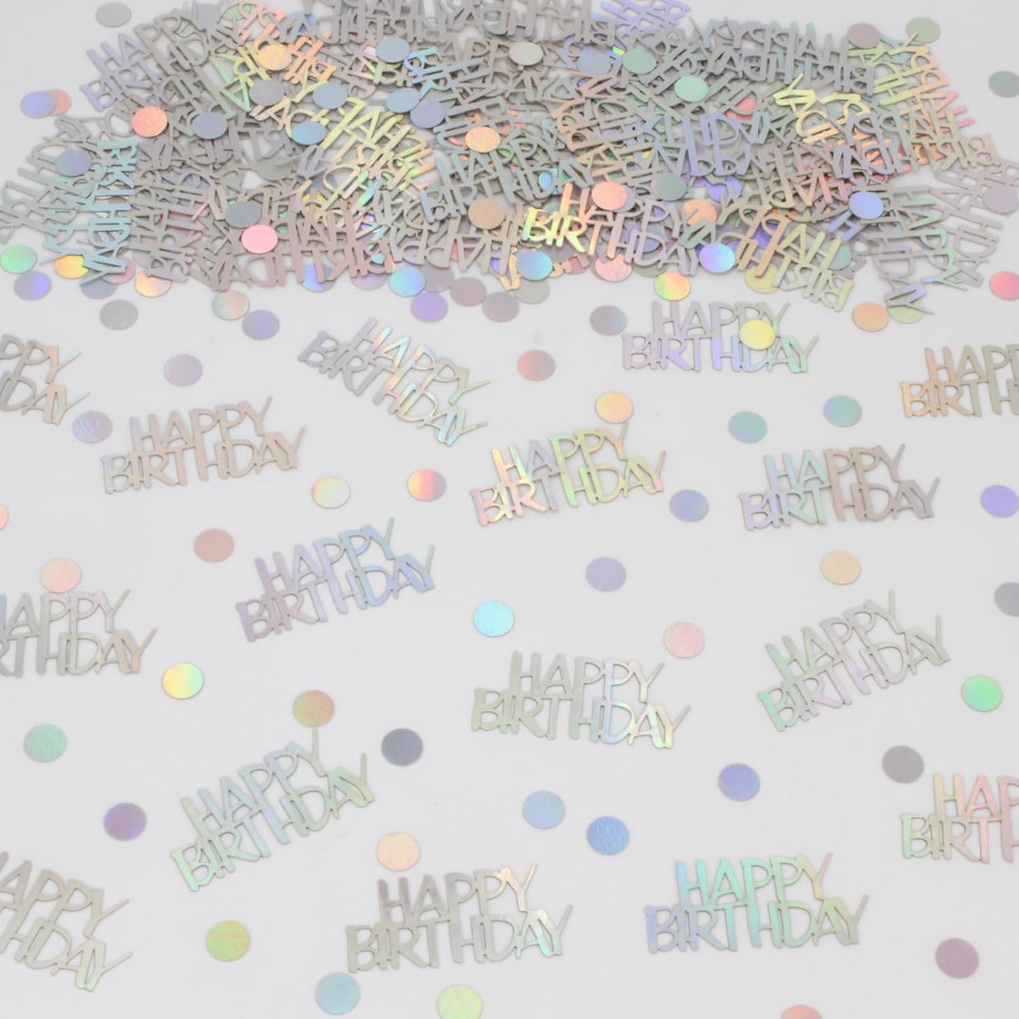 Birthday Confetti, Glitter Happy Birthday Table Decorations, 270 PCS Iridescent Party Decorations