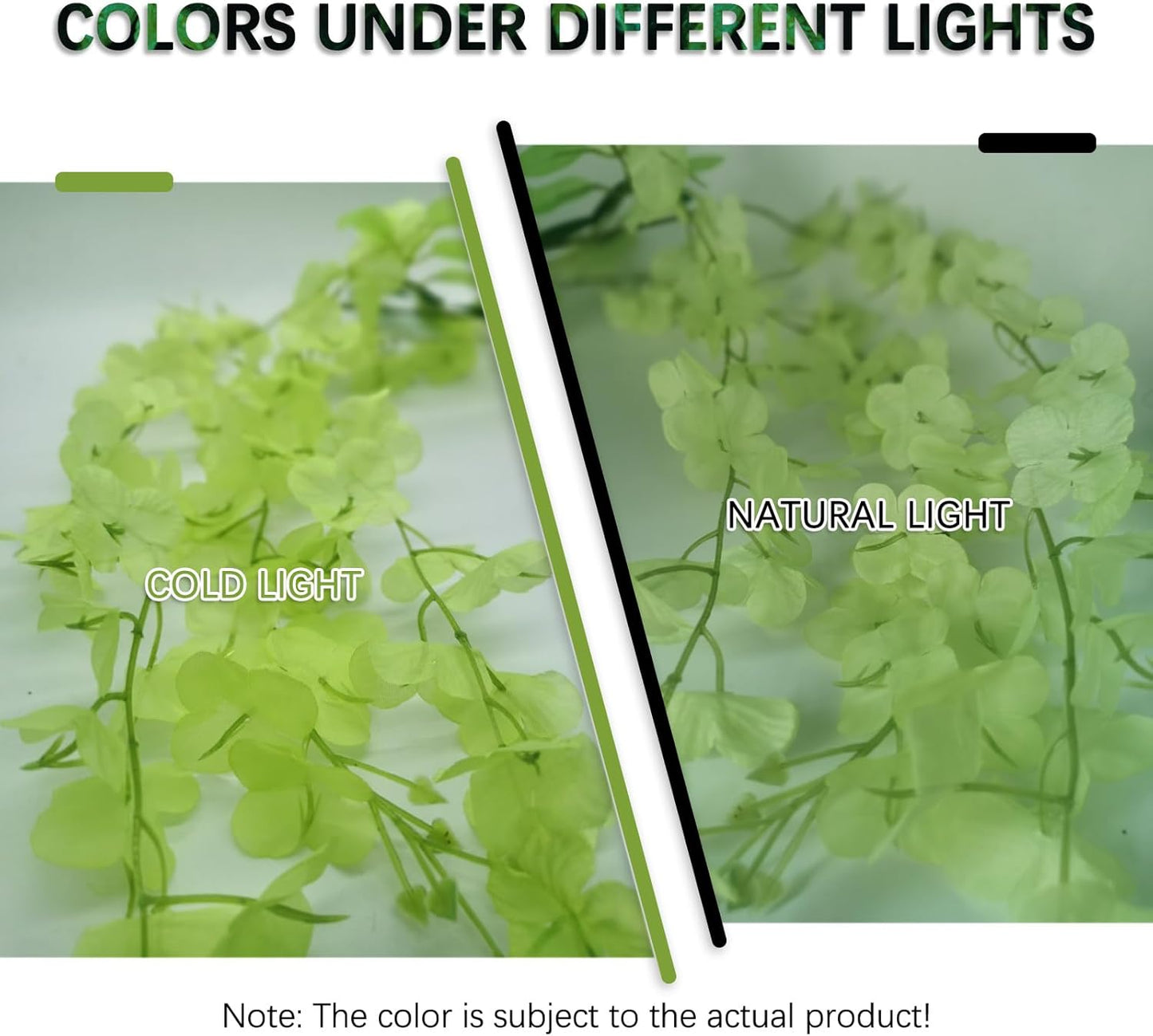 5 Pack Green Wisteria Hanging Flowers Garland, 3.77 Feet Artificial Flower Vines, Fake Wisteria, Artificial Vines Hanging Garland for Backdrop Outdoor Yard Garden Decor