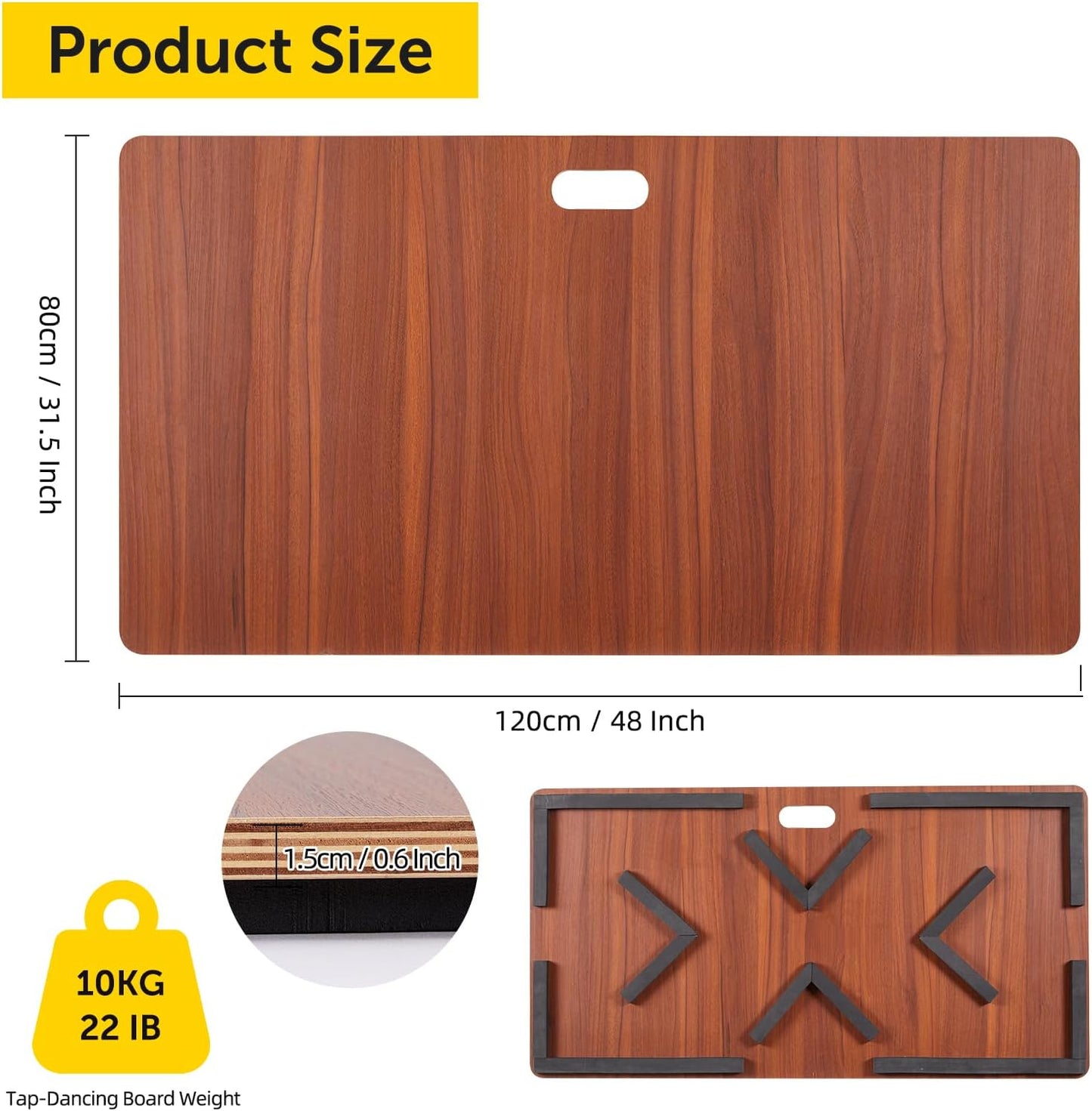 Tap Dance Floor-Portable Dance Floor for Any Surface-Professional Tap Board for Tap Dancing,Ideal for Dancers Home & Outdoor,Portable Stage Platform,Cushioned Base Dance Practice Floor