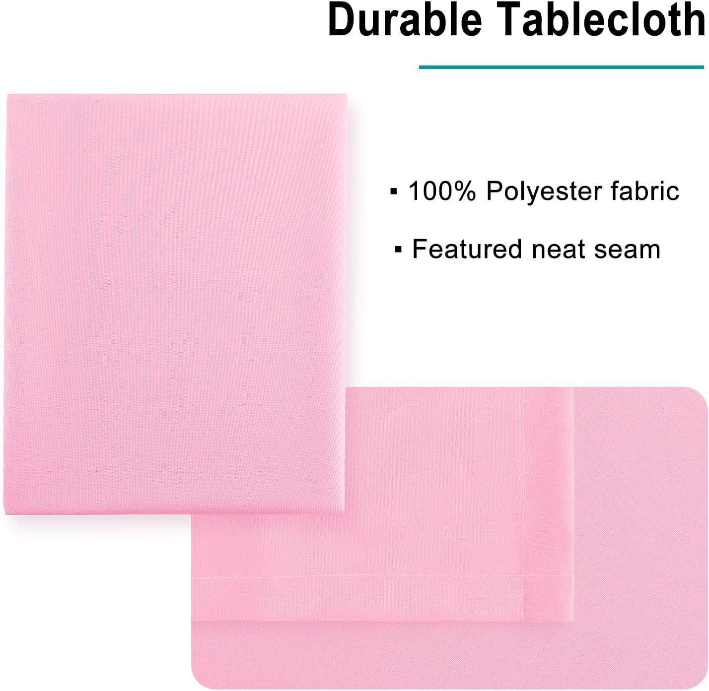 Hiasan Pink Tablecloth Rectangle - Waterproof & Spillproof and Washable Oblong Table Cloth for Dining/Party, 70 x 108 Inch